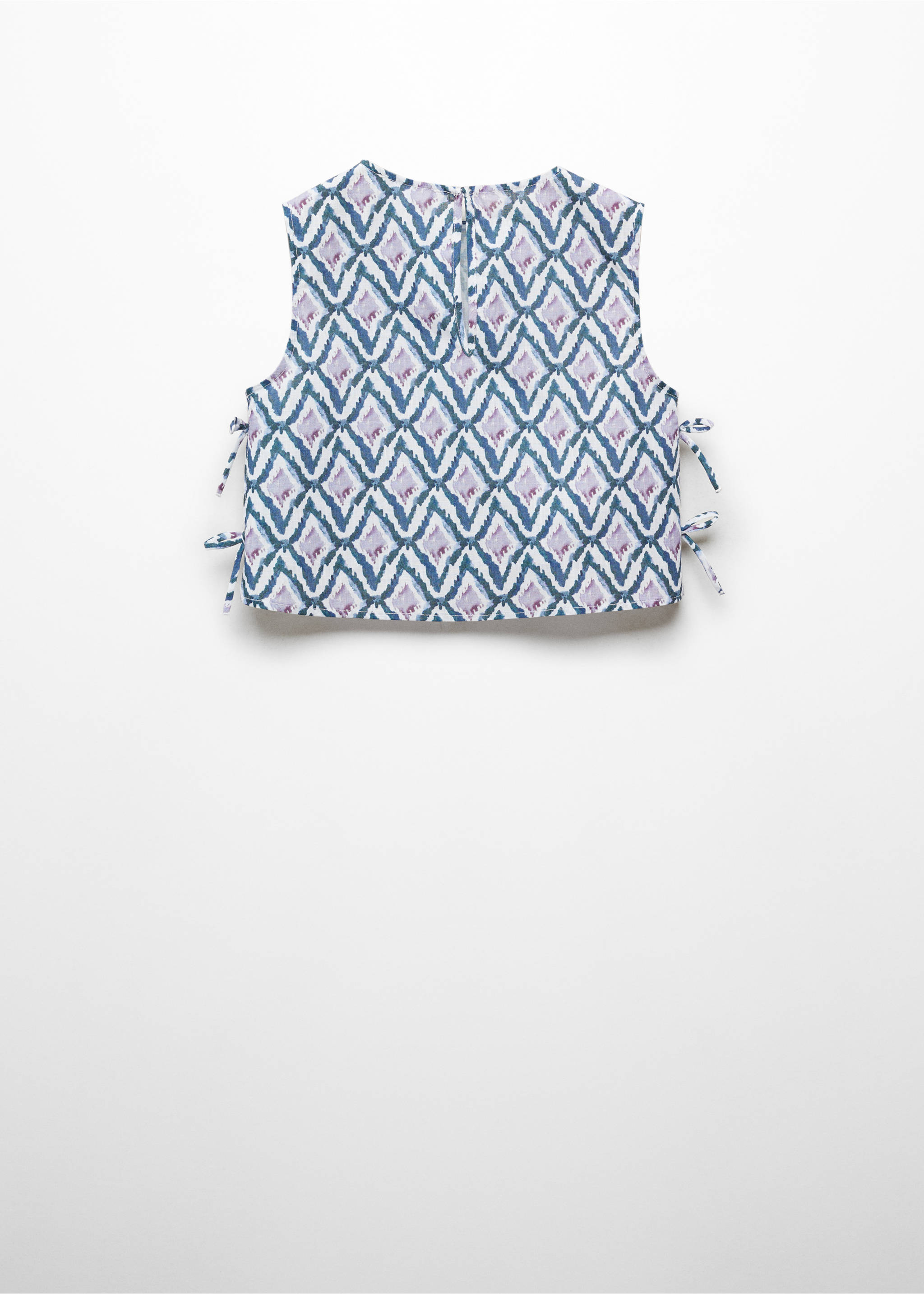 Printed crop top with bow - Reverse of the article, Light/Pastel Purple. Ref: 67097922-00.