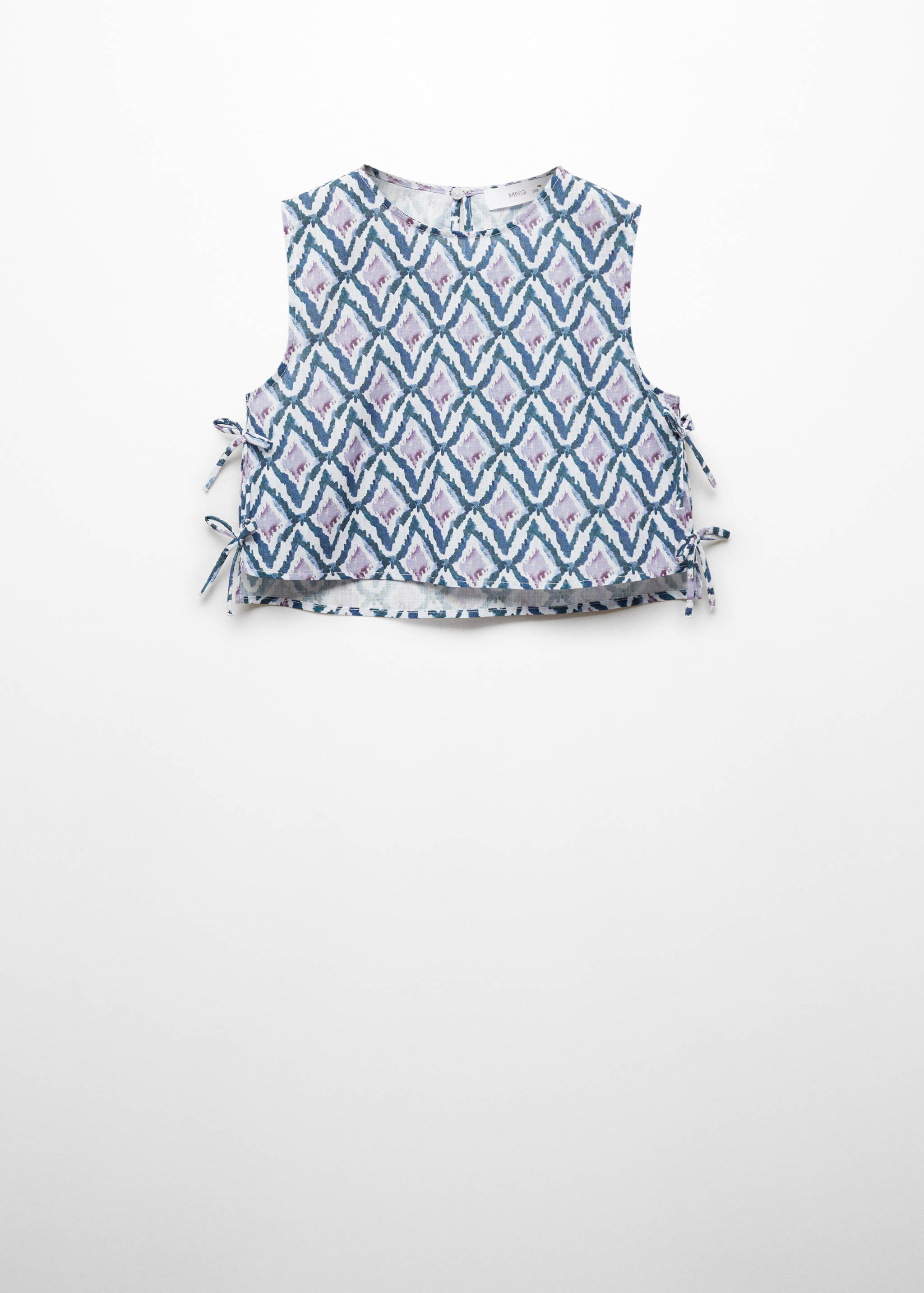Gemustertes Crop-Top mit Schleife - Artikel ohne Model