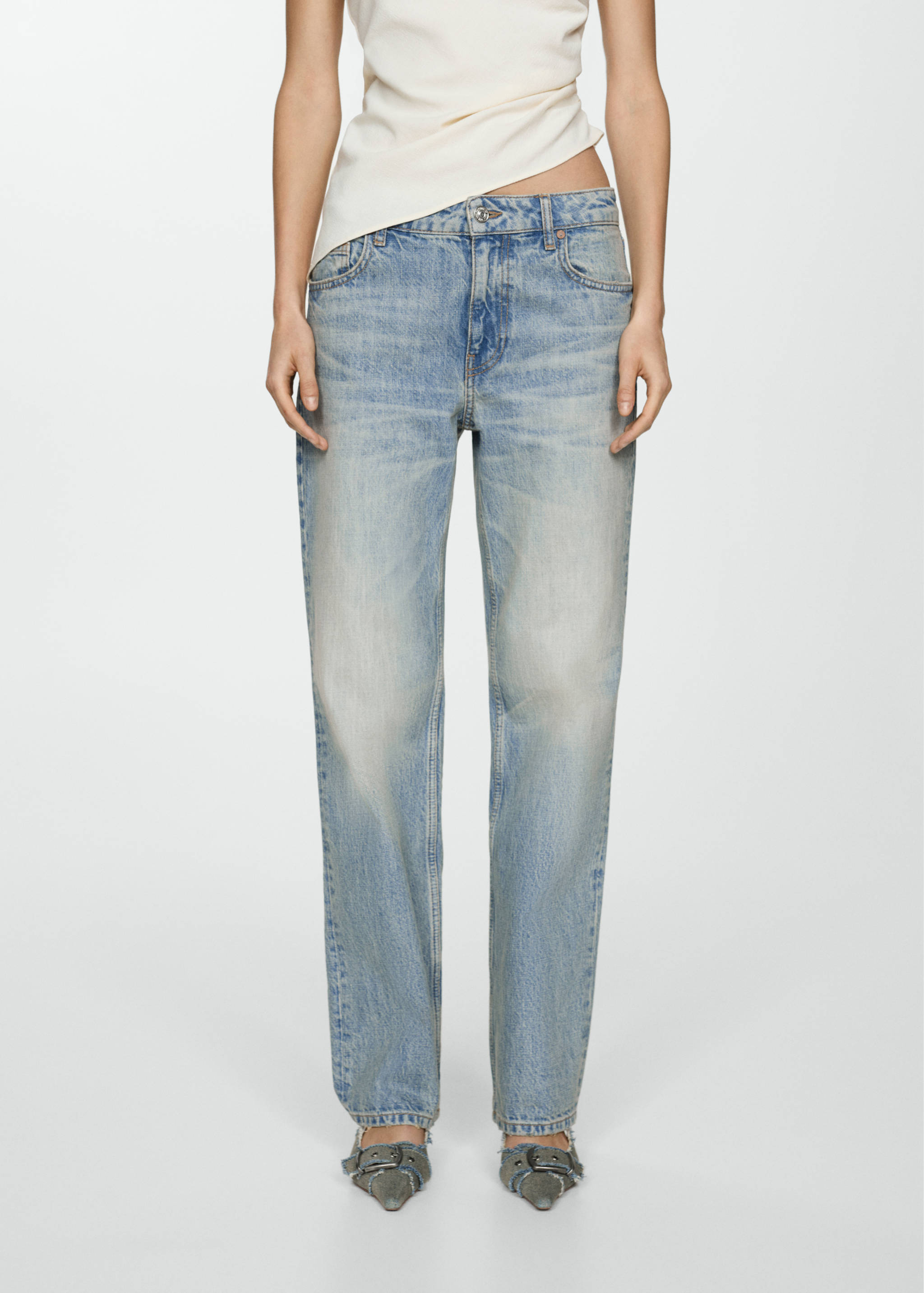 Straight low-waist jeans - Medium plane