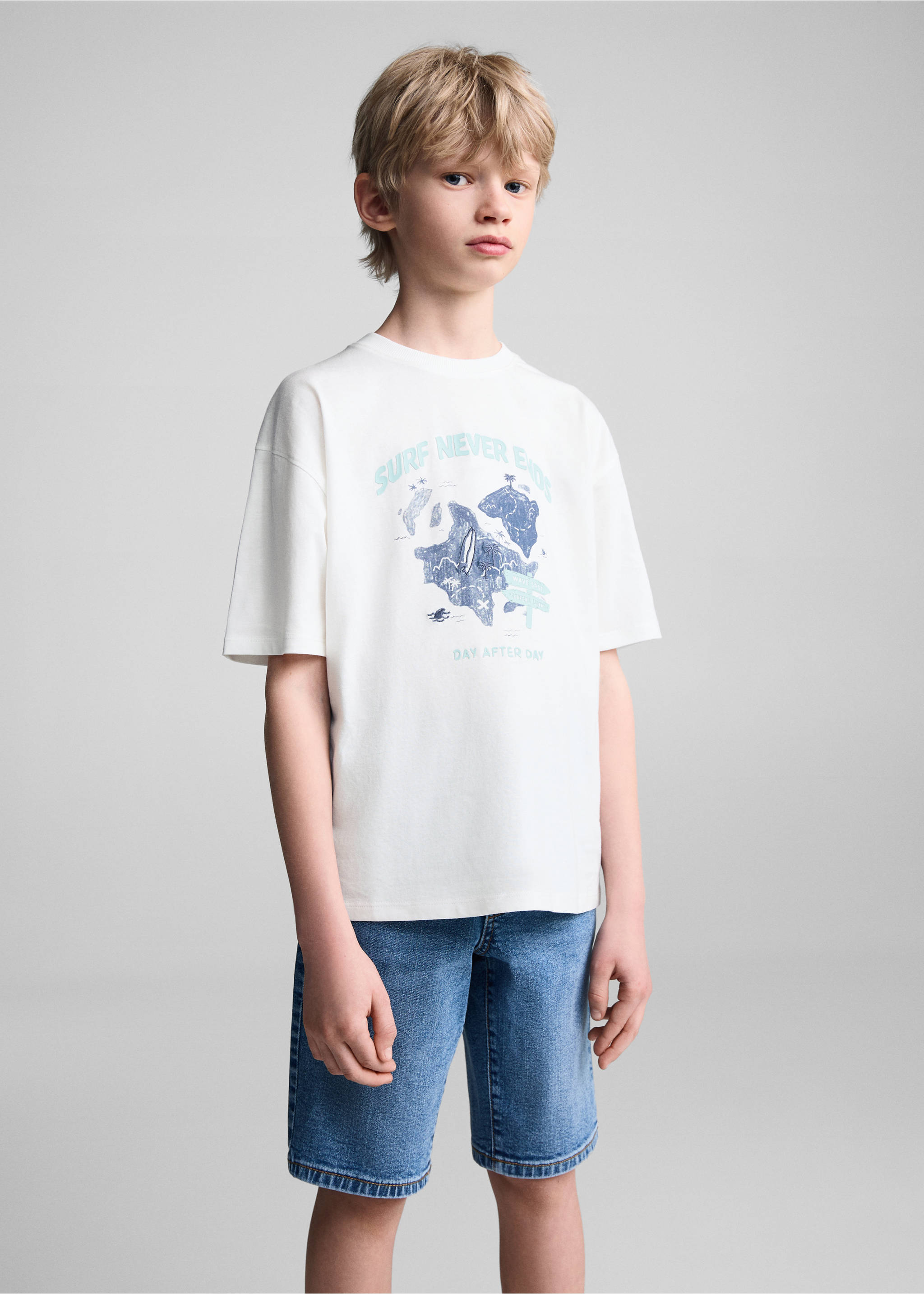 Printed cotton-blend T-shirt - Medium plane, Off White. Ref: 67098271-00.