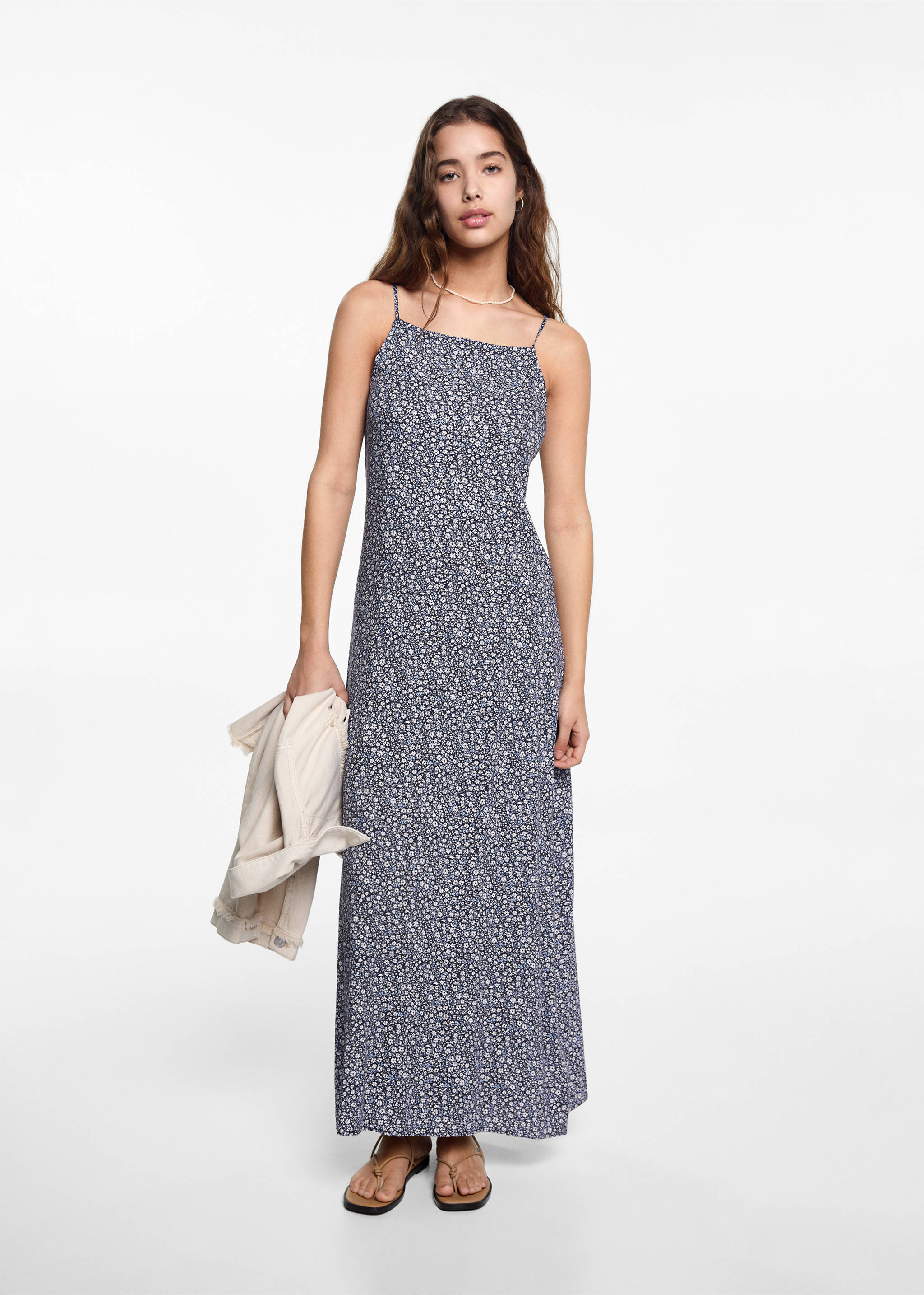 Robe à fleurs - Plan général, Bleu marine foncé. Ref: 67098278-00.