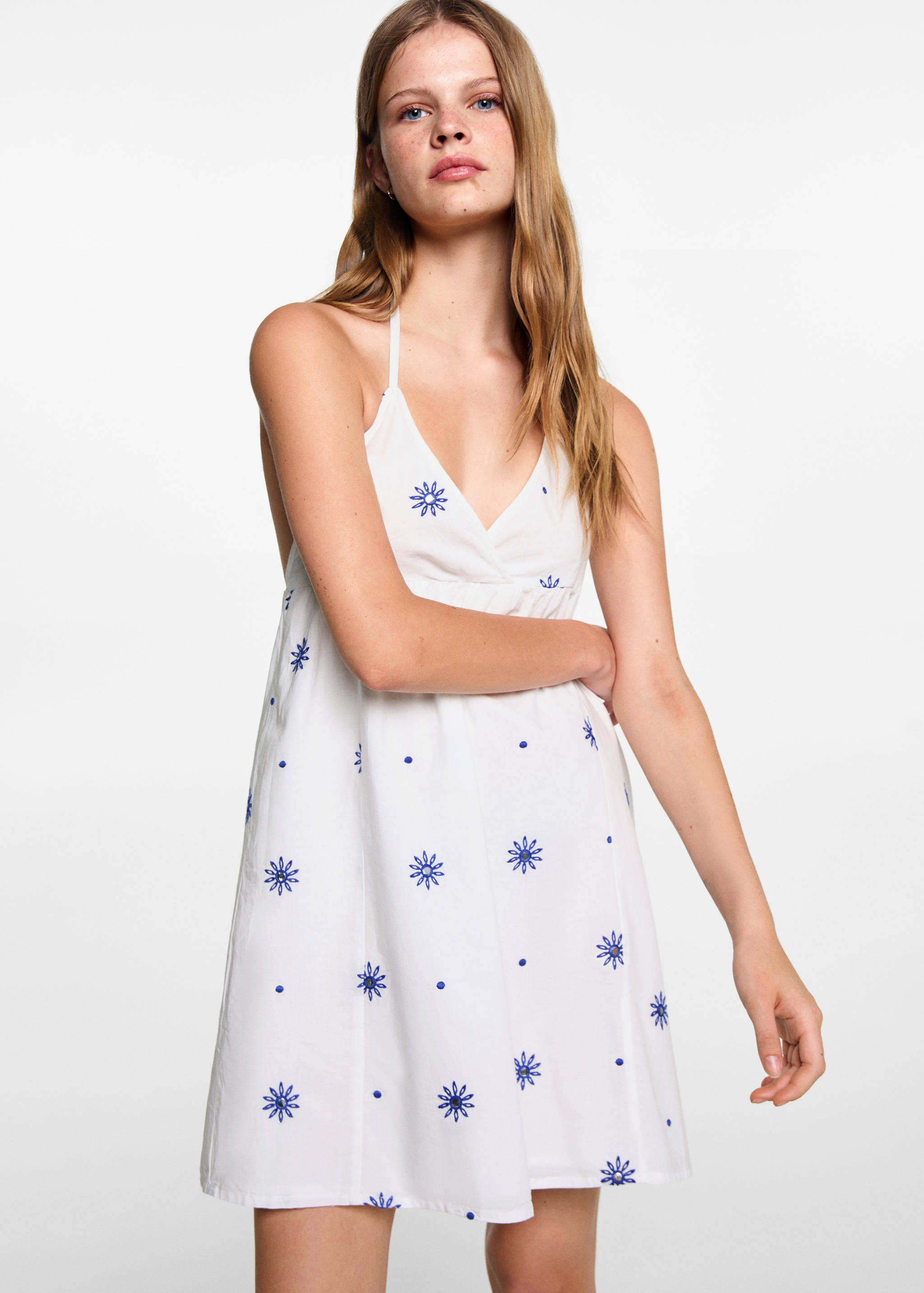 Embroidery bead dress - Teen Girl | MANGO OUTLET Romania