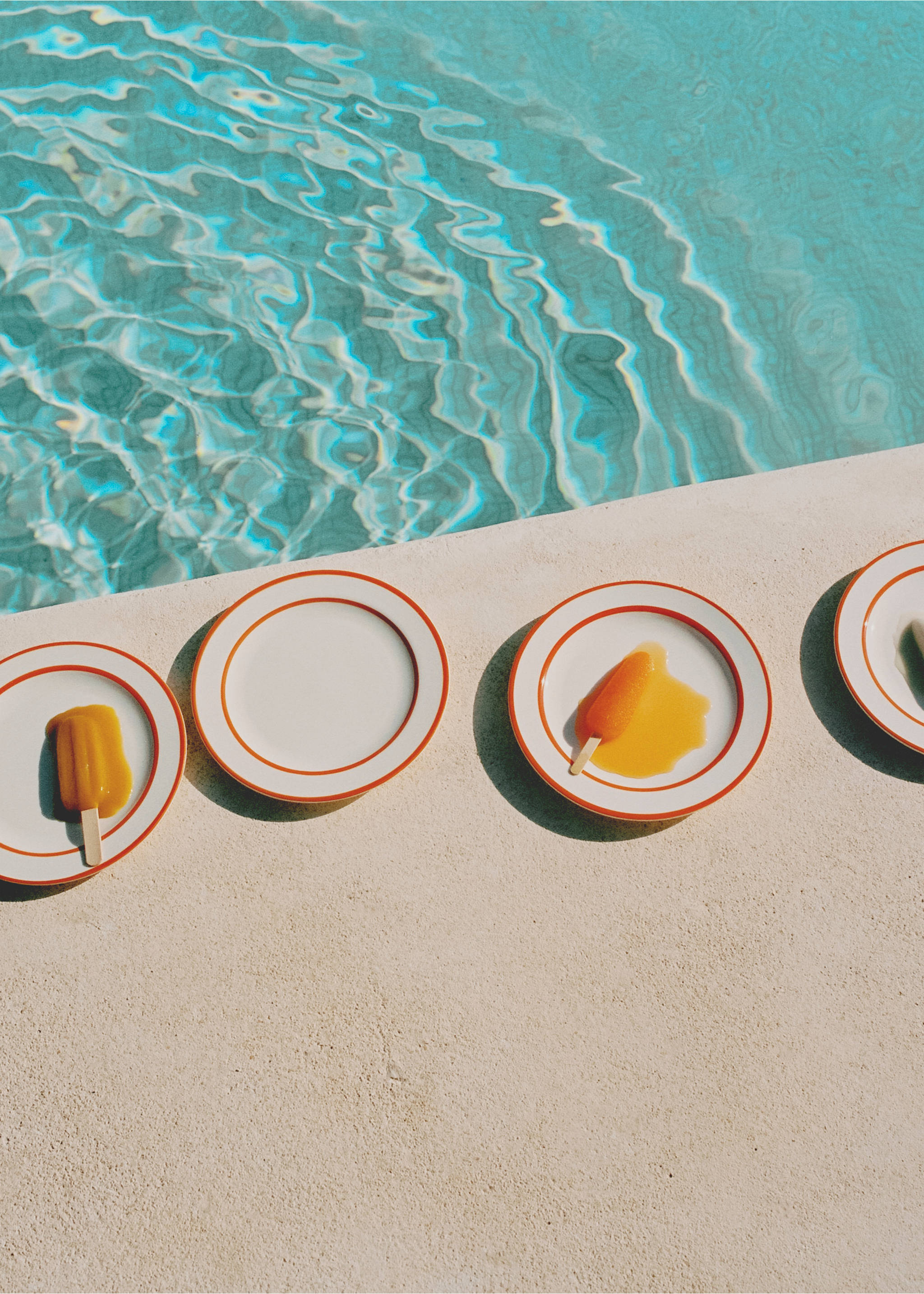 Double-edged stoneware dessert plate - Details of the article 6, Orange. Ref: 67098634-00.