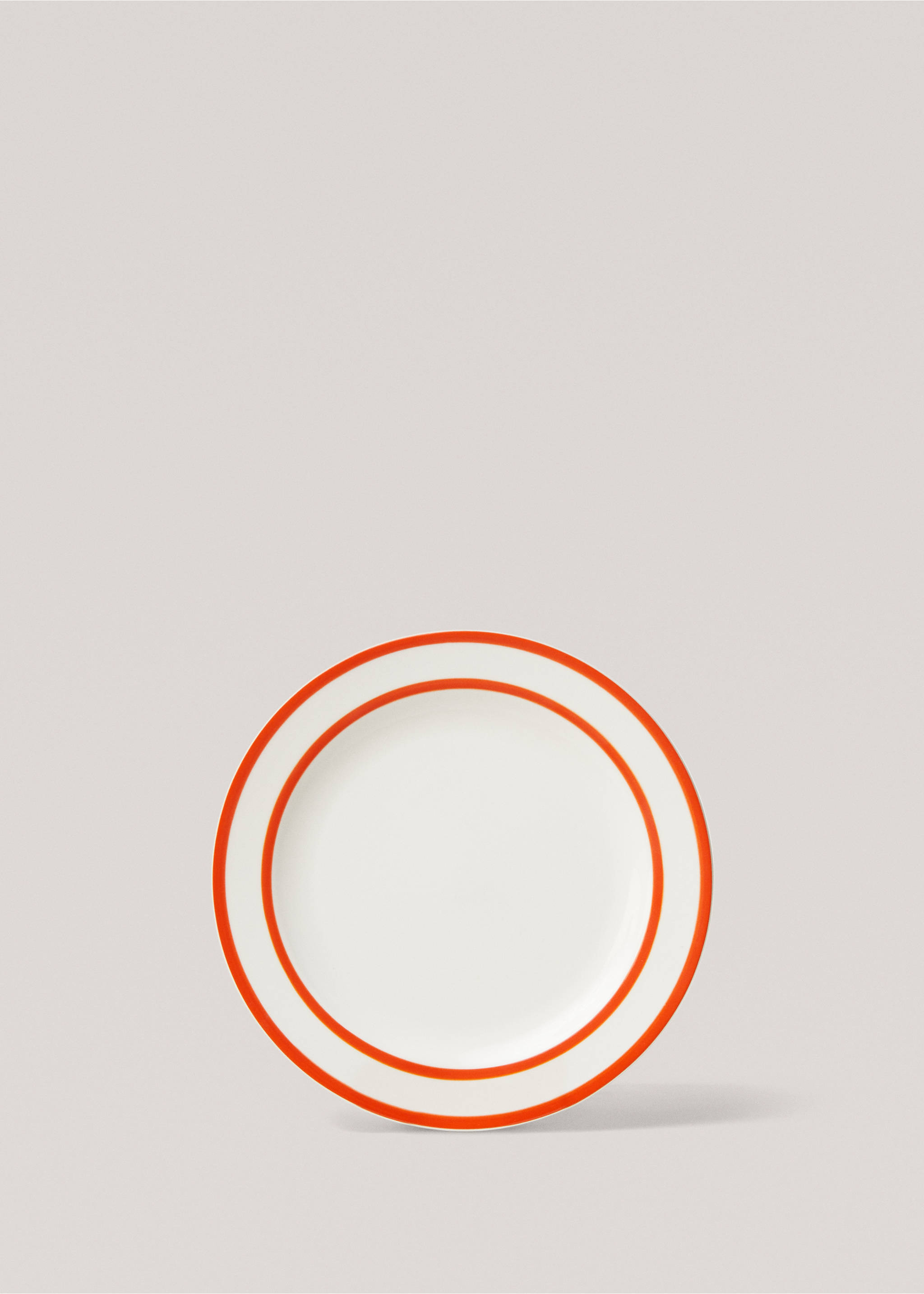 Double-edged stoneware dessert plate - Article without model, Orange. Ref: 67098634-00.