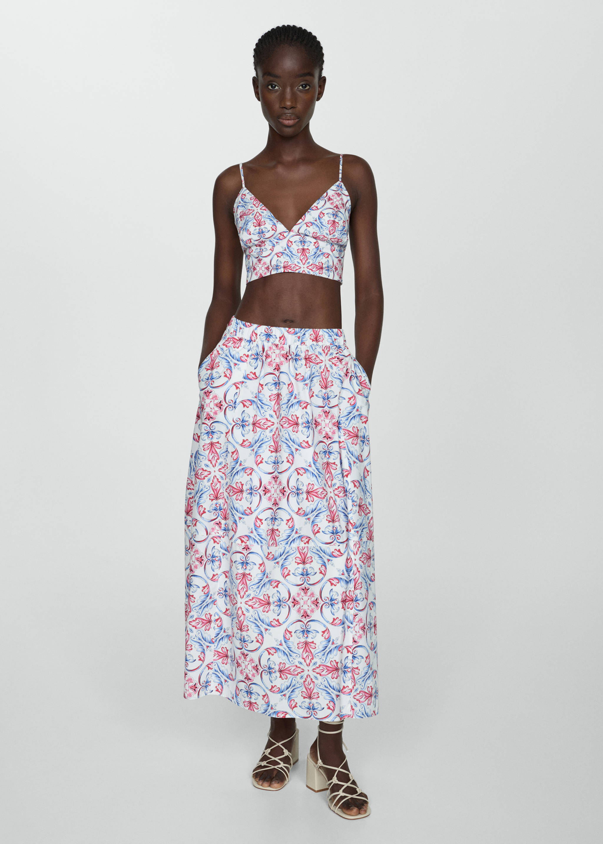 Printed midi skirt - General plane