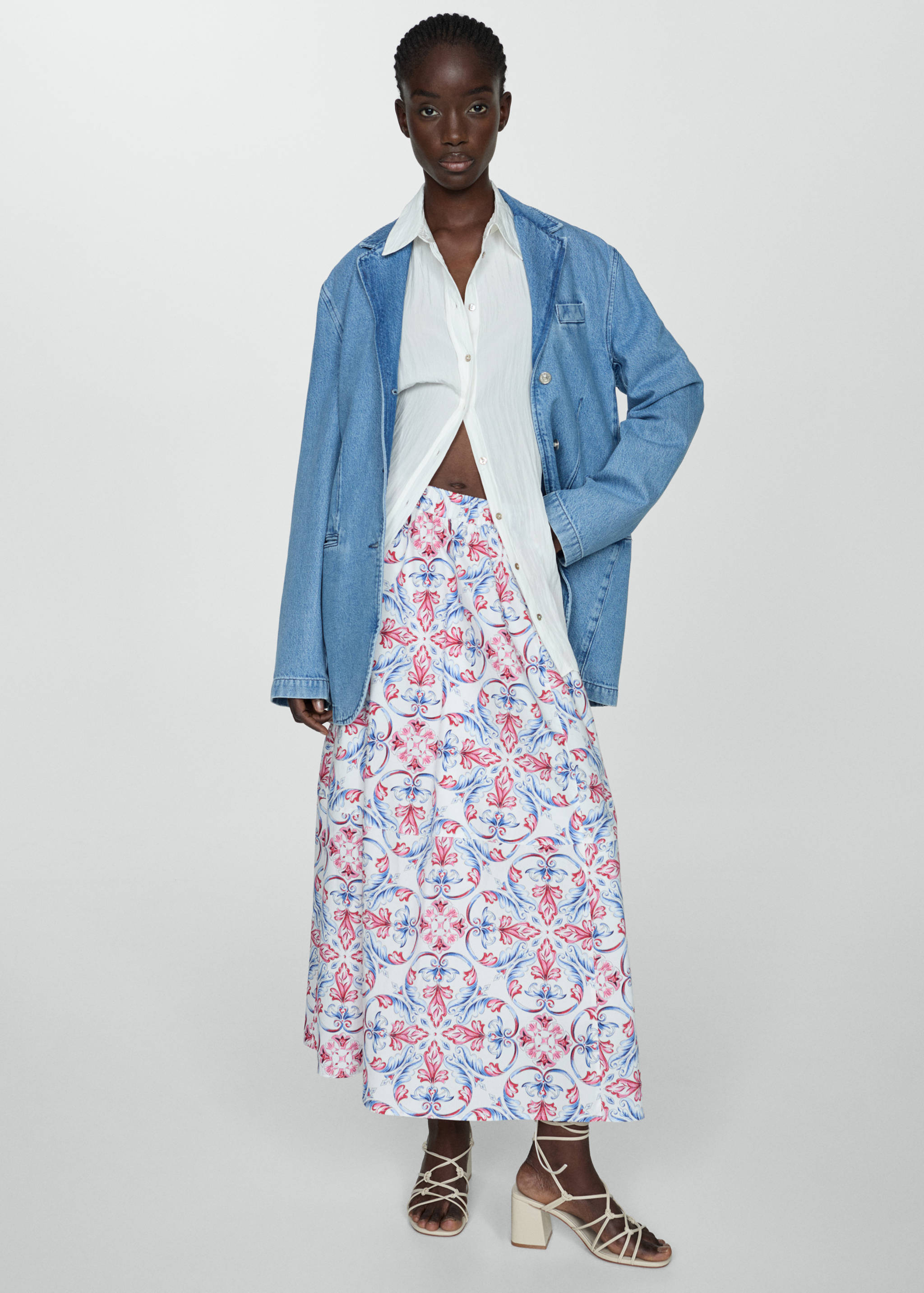 Printed midi skirt - Details of the article 2