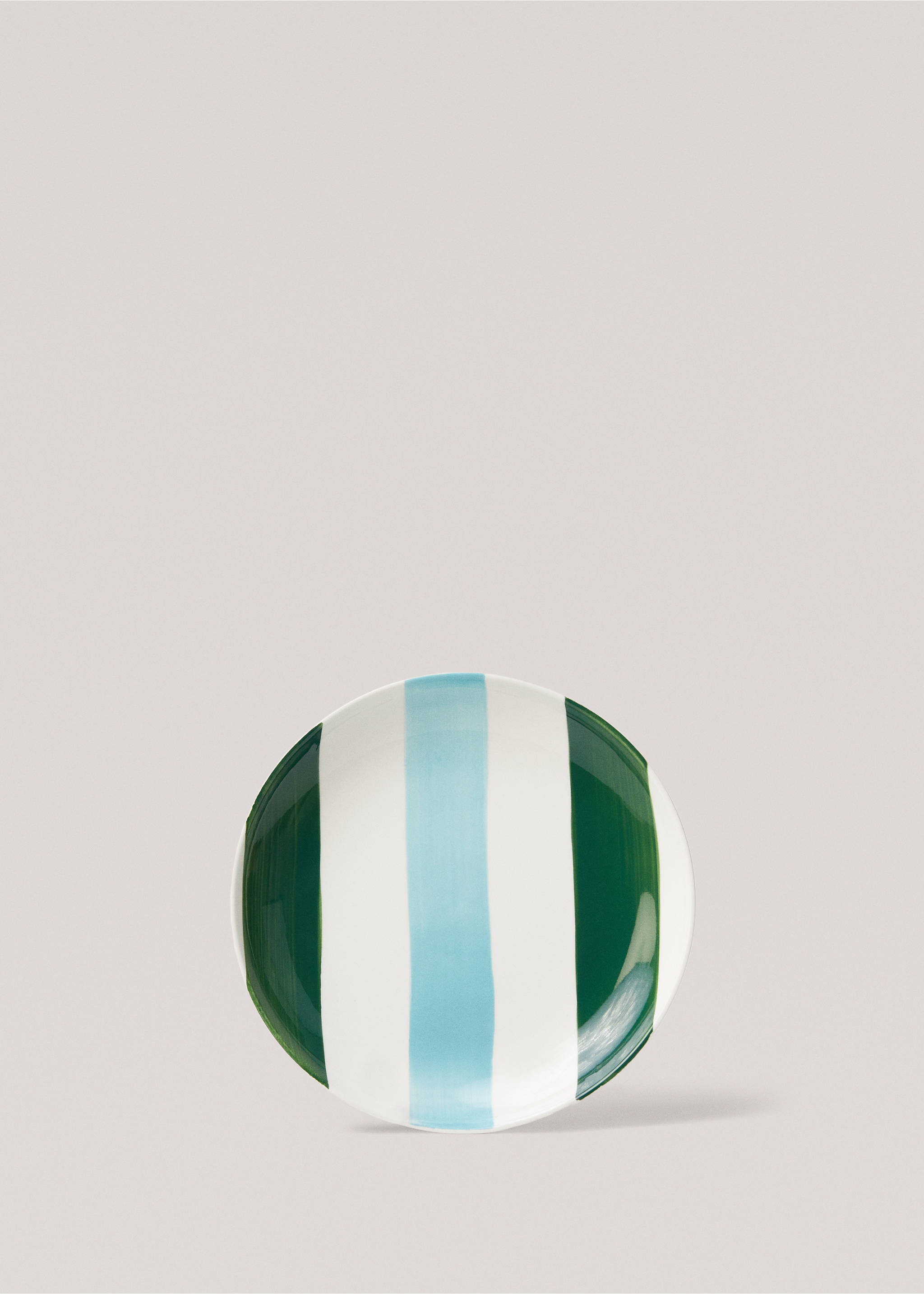 Two-tone stoneware dessert plate - Article without model, Green. Ref: 67098640-00.
