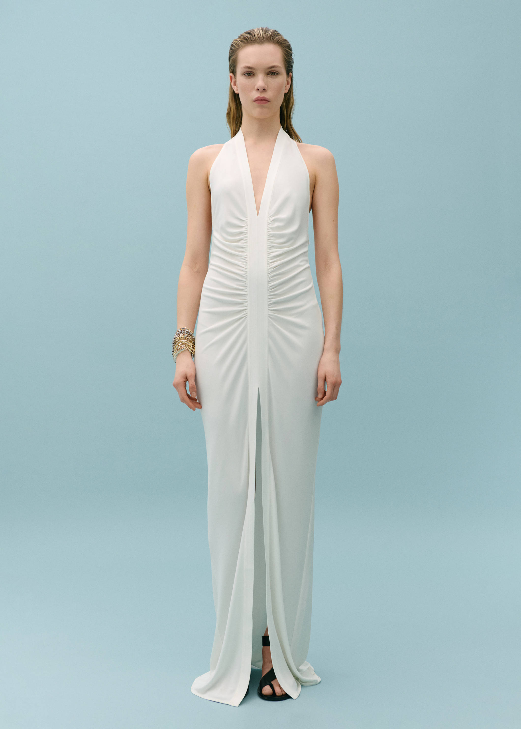 Robe emmanchures américaines drapée ouverture - Plan général