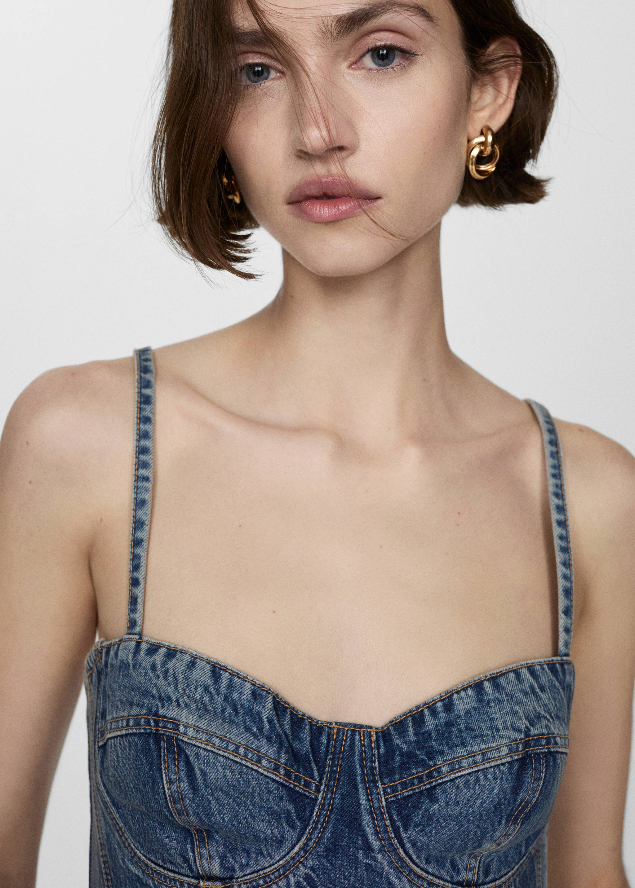 Top crop denim - Dettaglio dell'articolo 1