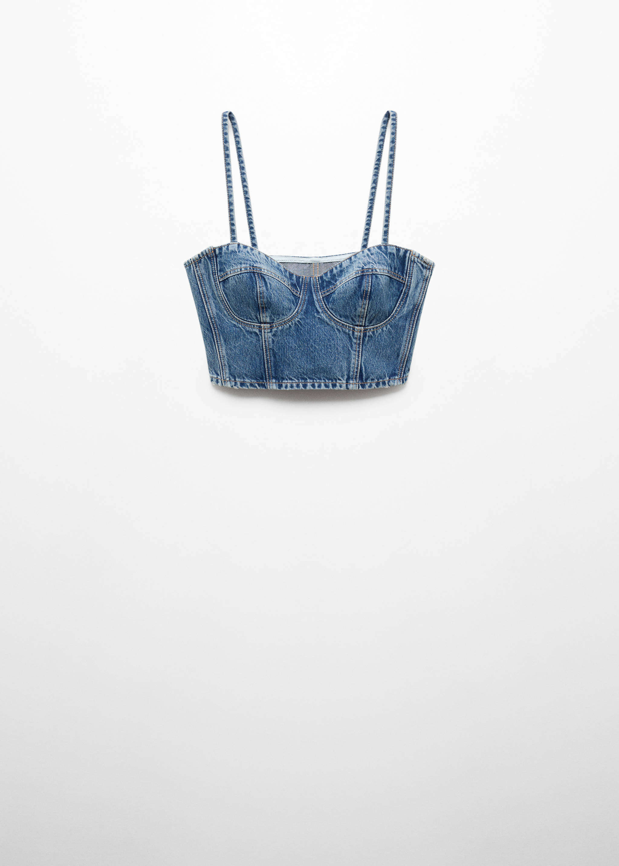 Top crop denim - Articolo senza modello