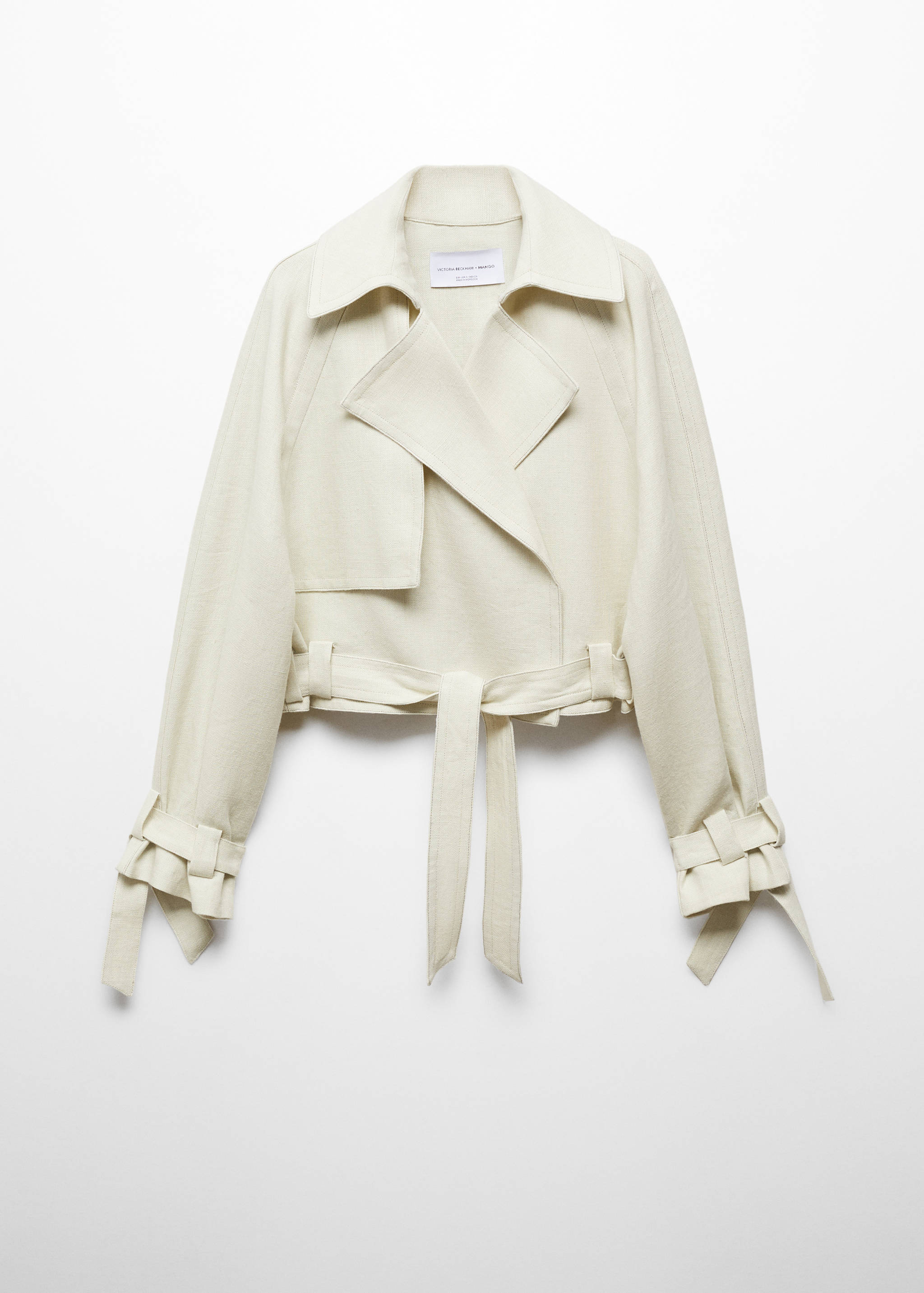 100% linen cropped trench coat - Article without model