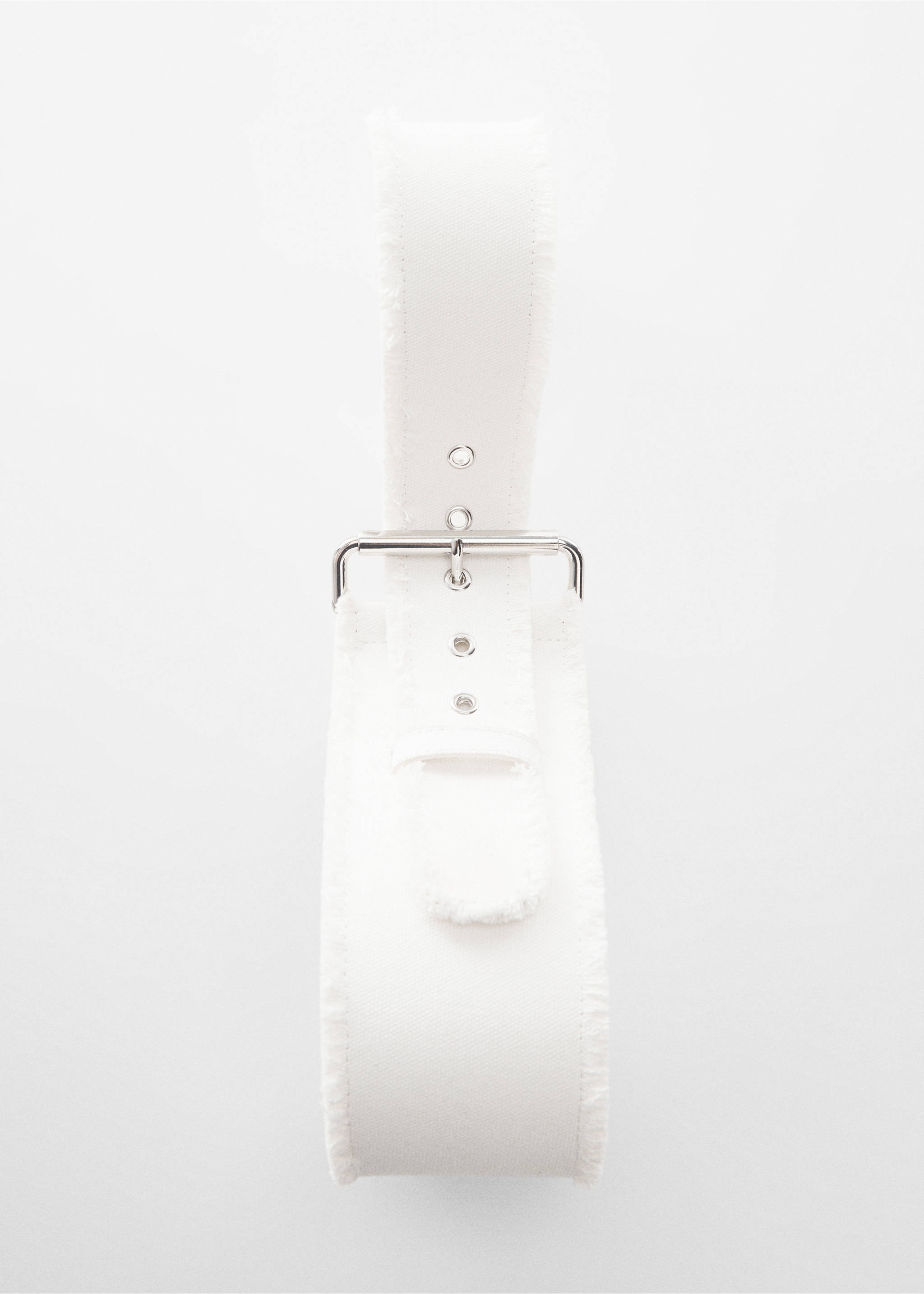 Breiter Gürtel mit ausgefransten Enden - Detail des Artikels 2, Weiß. Ref: 67099051-00.