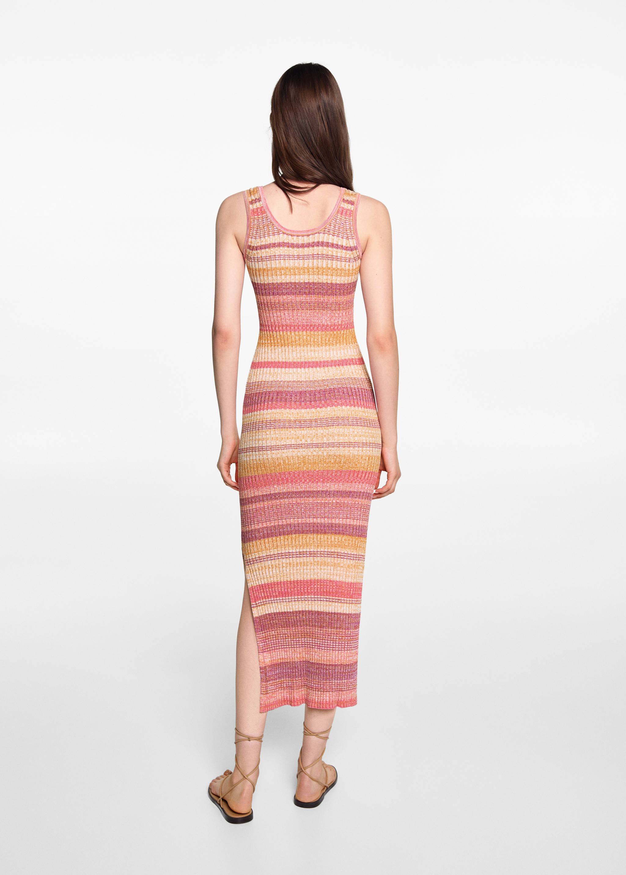Multi-coloured midi knitted dress - Reverse of the article
