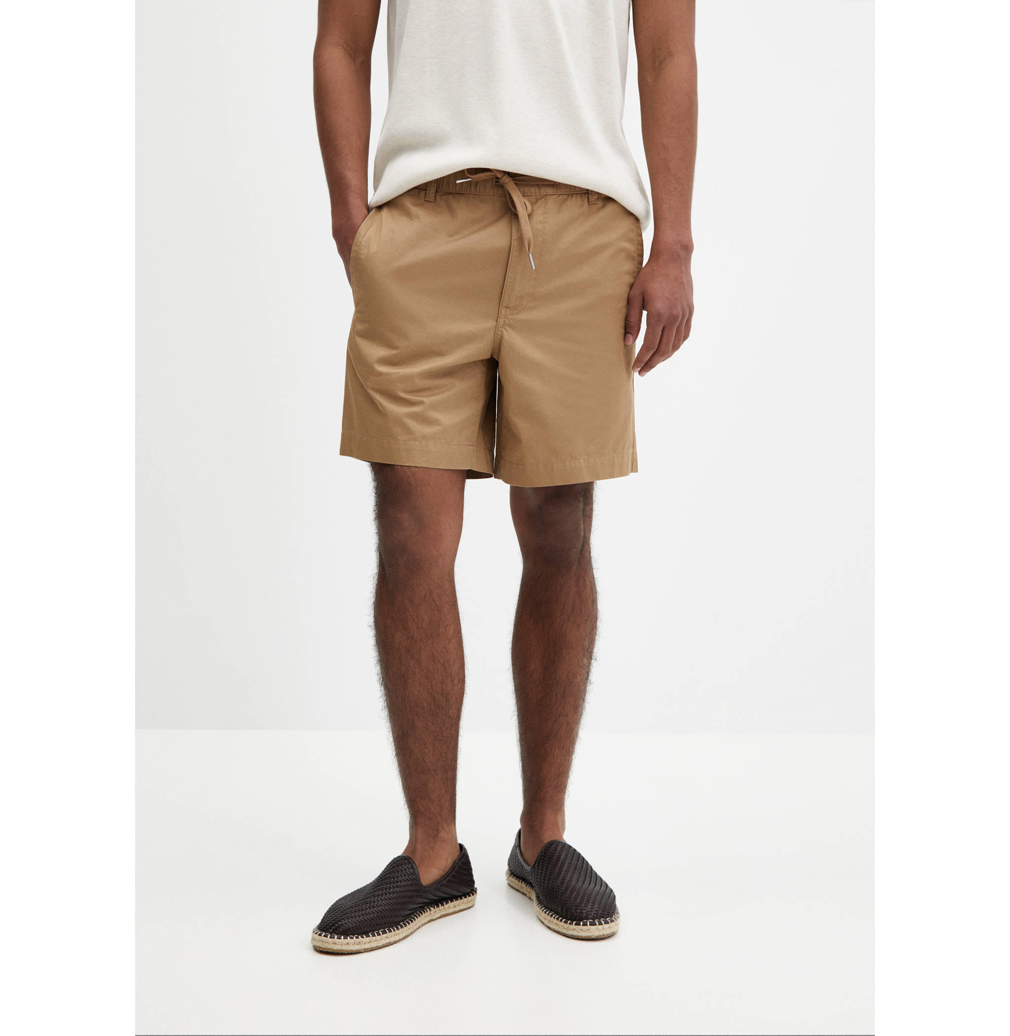 100% cotton bermuda shorts with drawstring - Medium plane