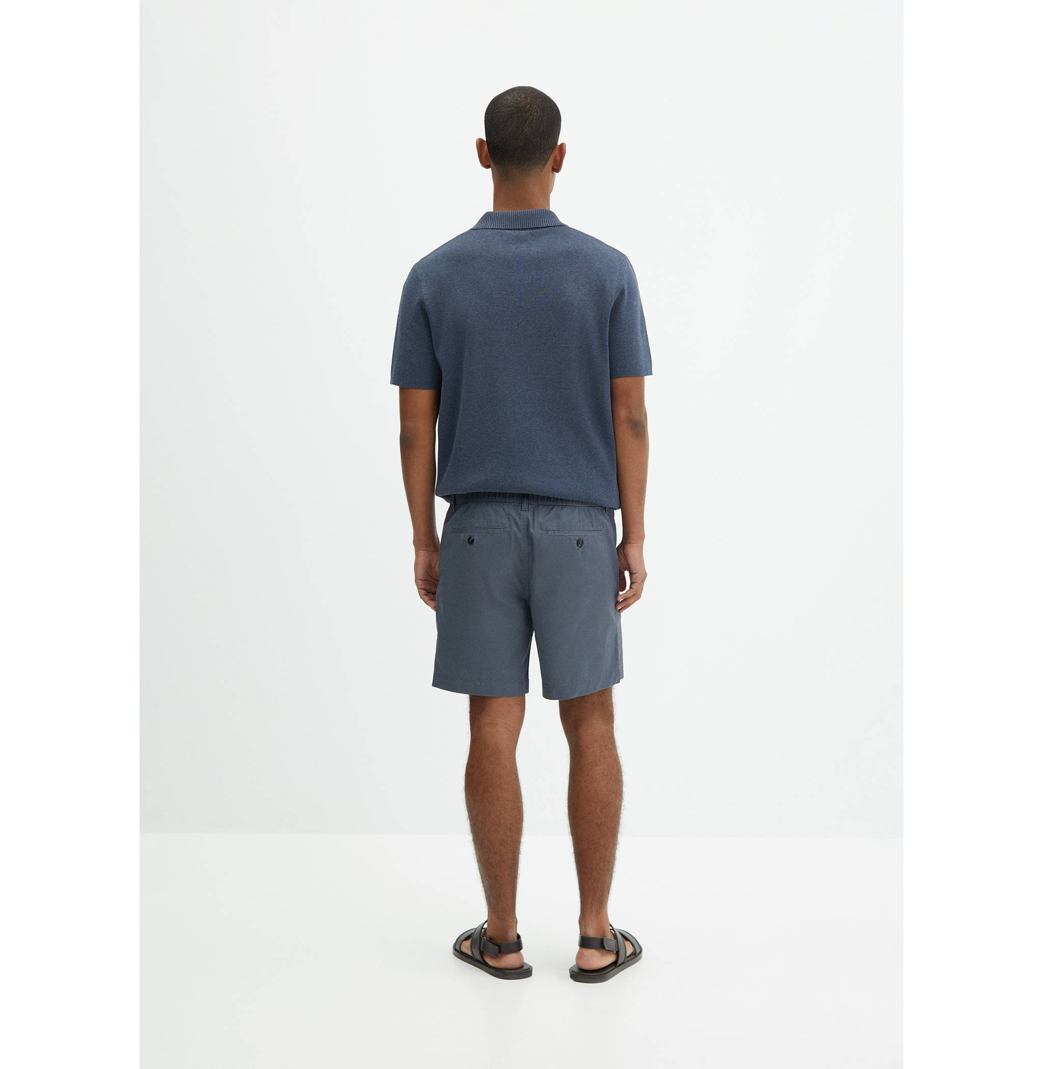 100% cotton bermuda shorts with drawstring - Reverse of the article