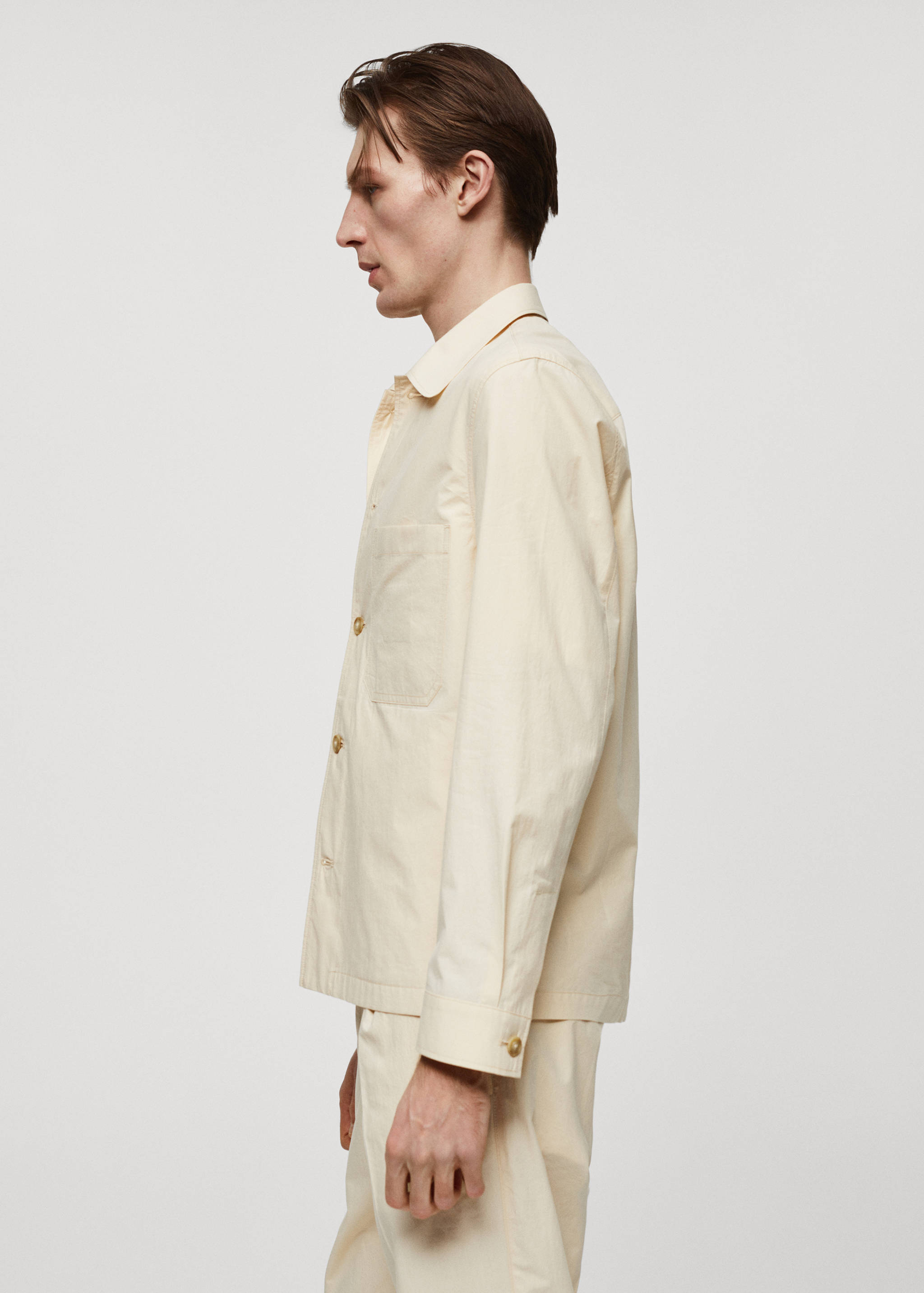 100% cotton overshirt with pocket - Details of the article 2
