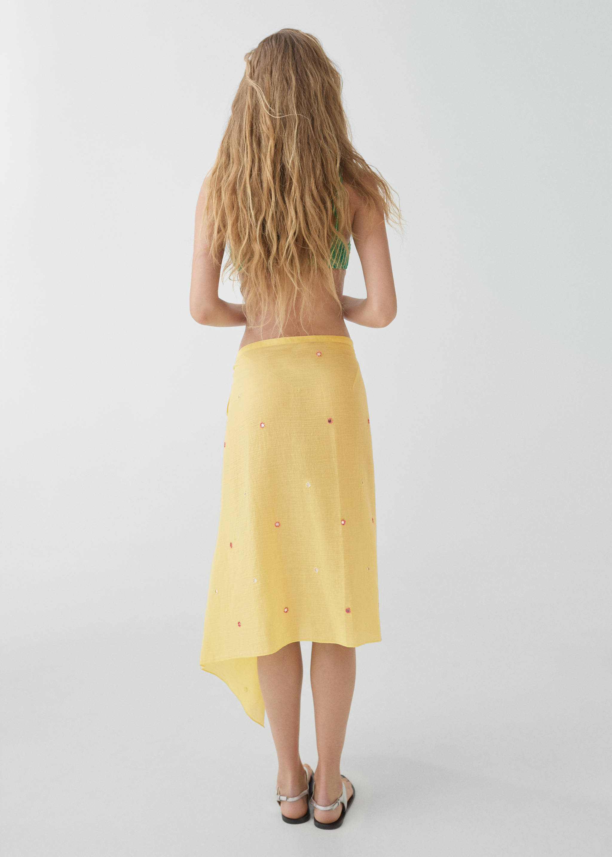 Sarong skirt with embroidered details - Reverse of the article