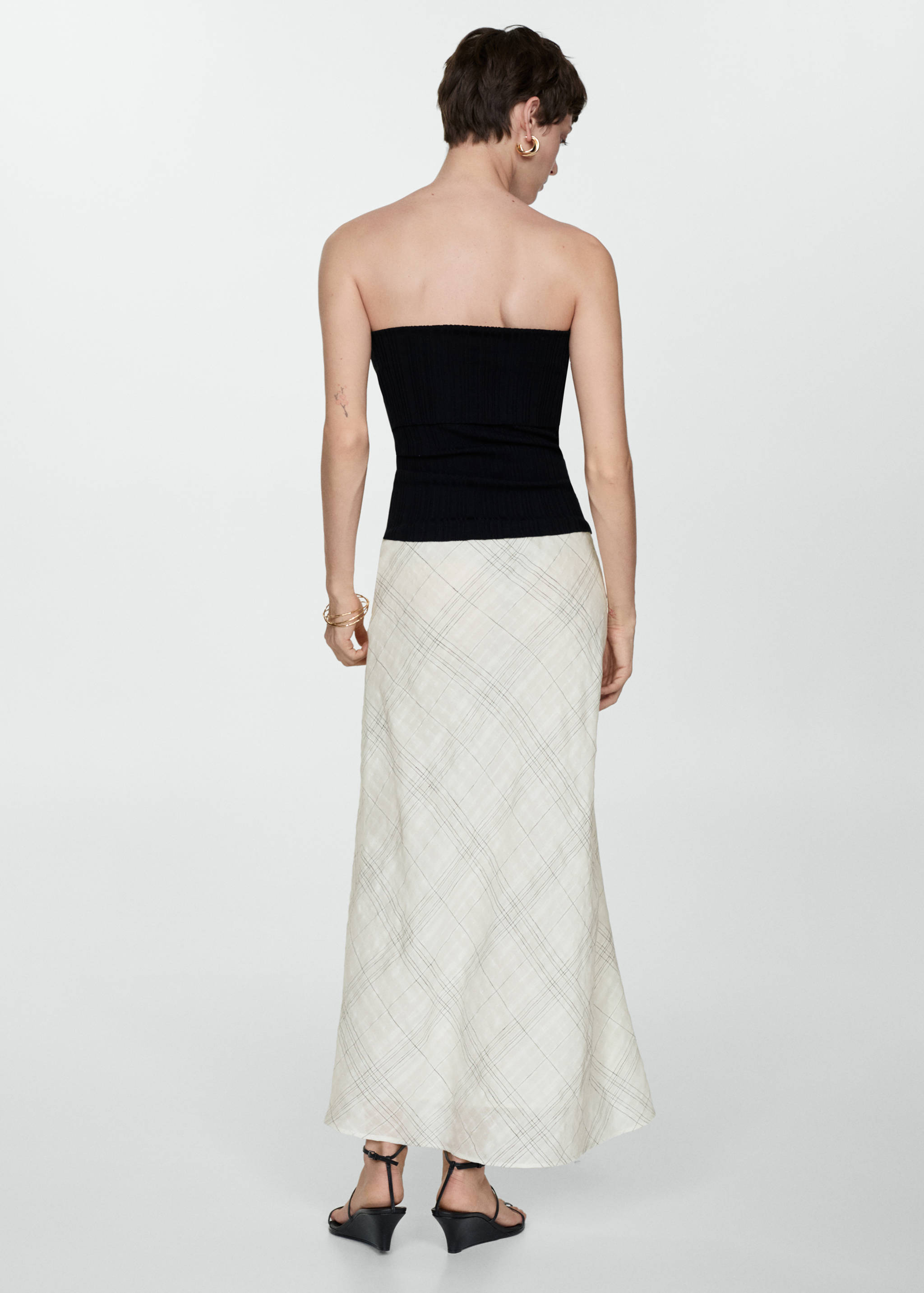 Falda lino estampada - Reverso del artículo