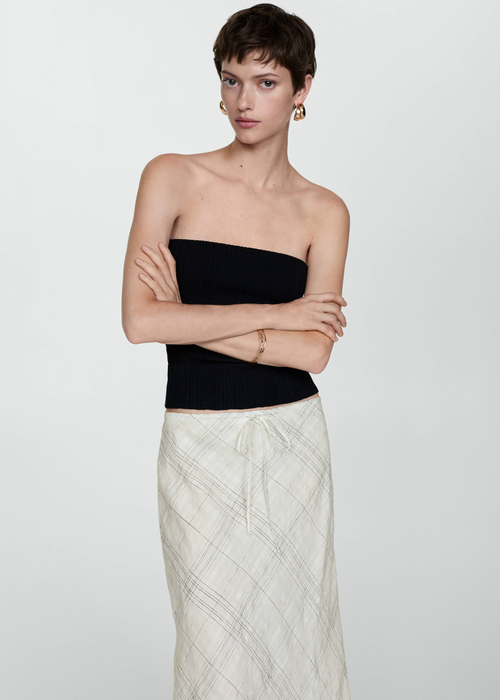 Falda lino estampada - Detalle del artículo 1