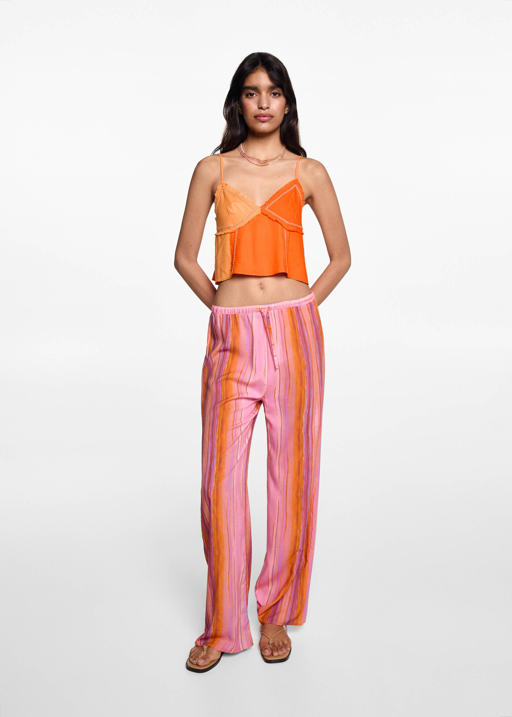 Multi-coloured striped trousers - General plane