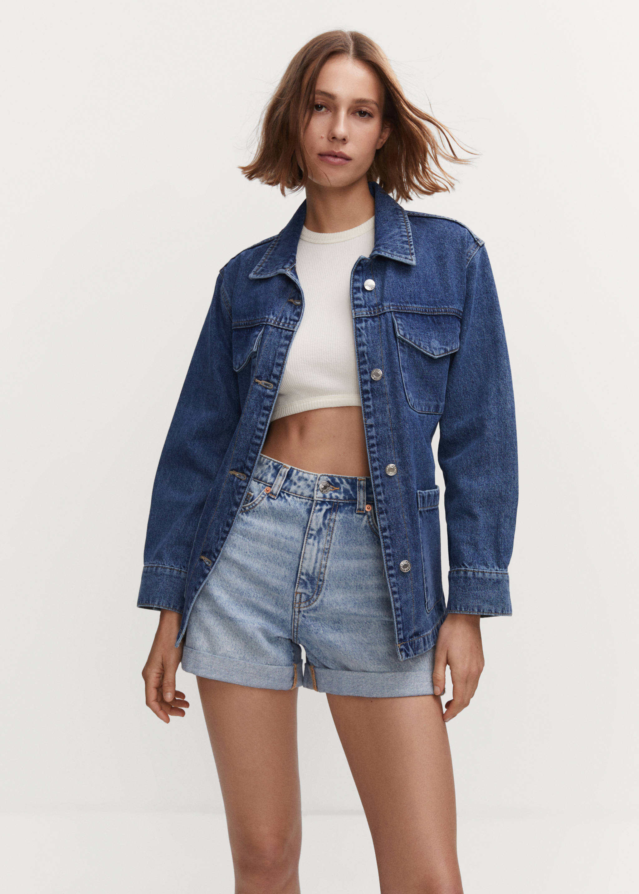 Mom Fit-Jeans-Shorts - Mittlere Ansicht