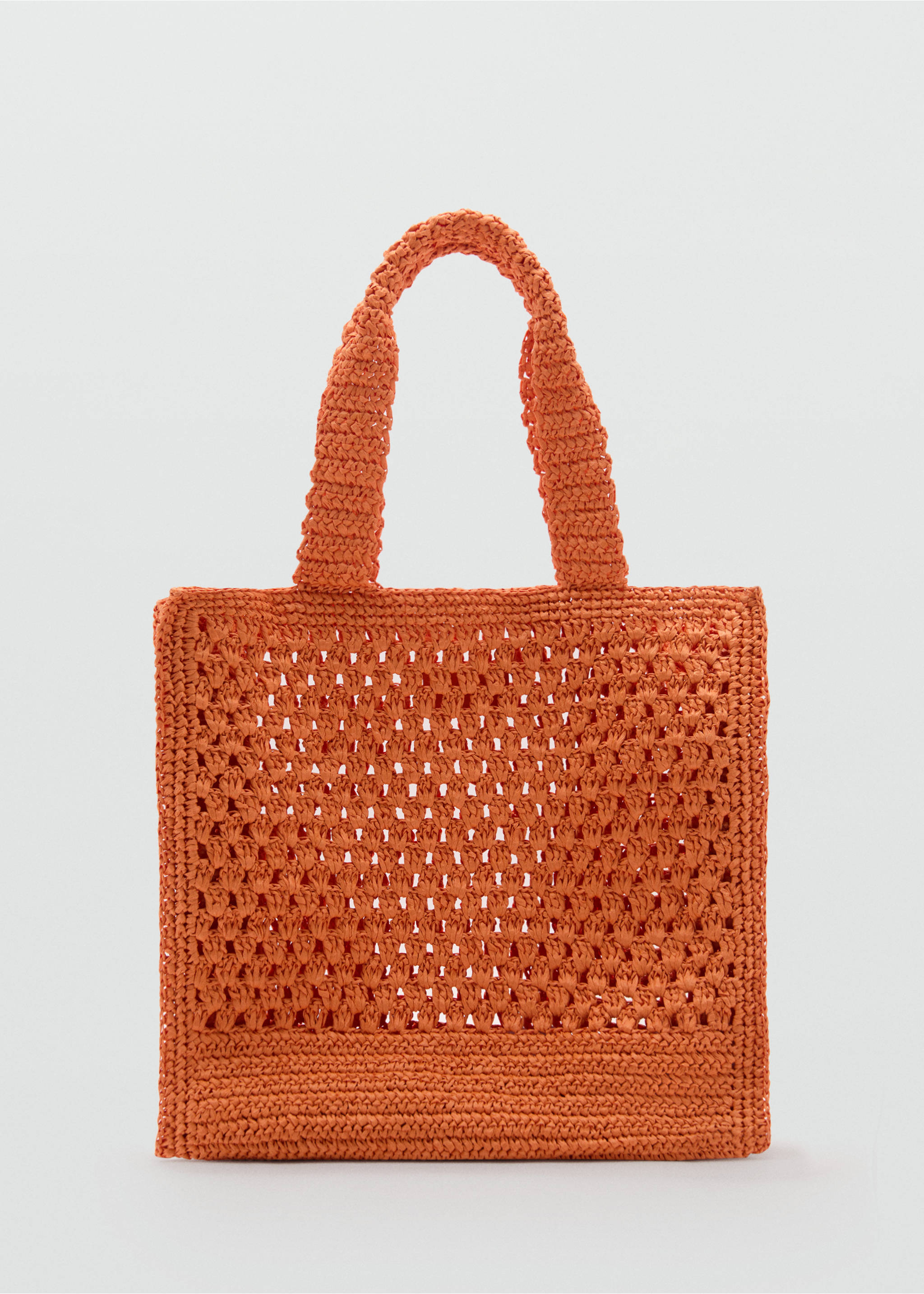Sac cabas fibre naturelle - Article sans modèle, Orange. Ref: 77000221-00.