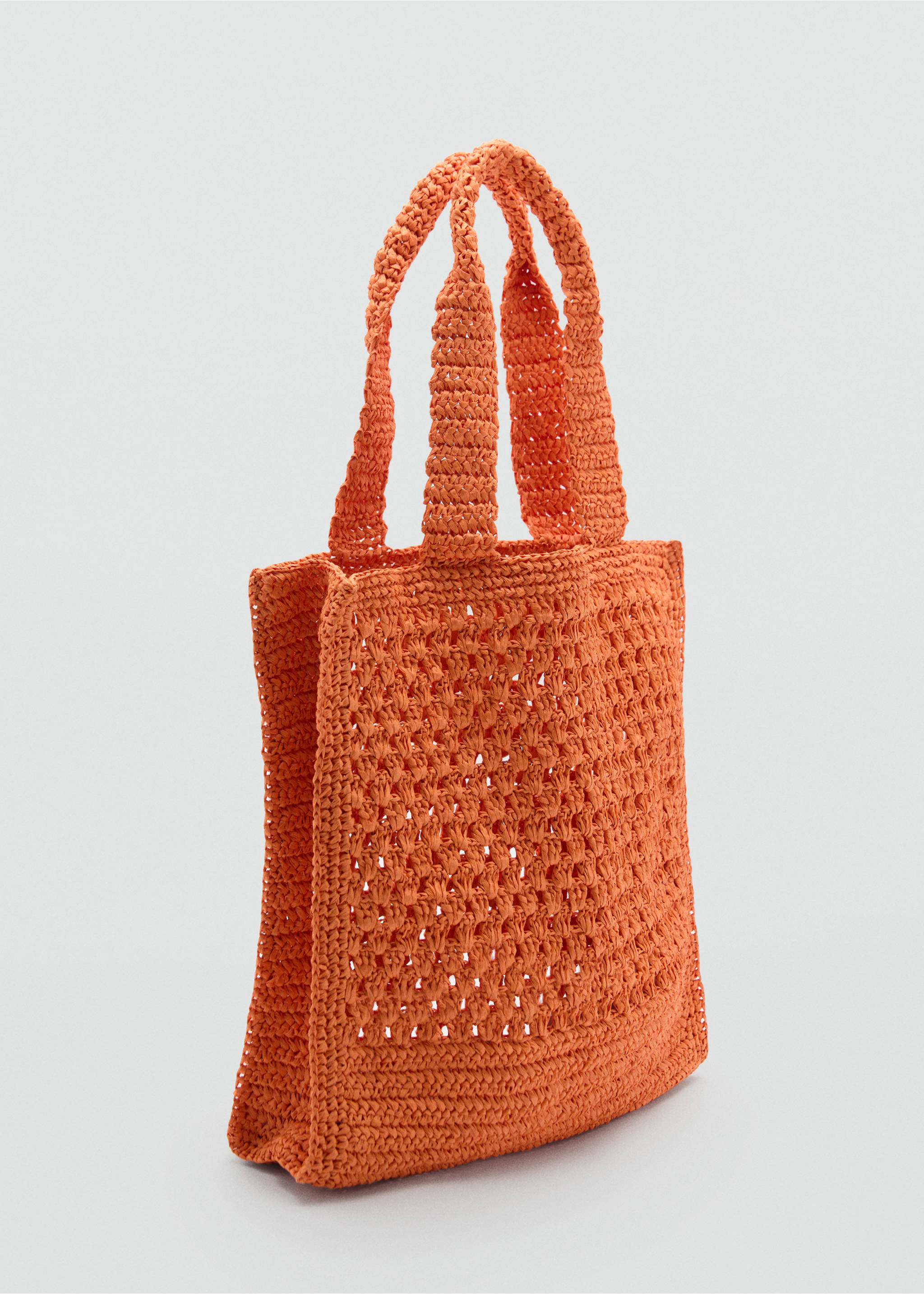 Sac cabas fibre naturelle - Plan moyen, Orange. Ref: 77000221-00.