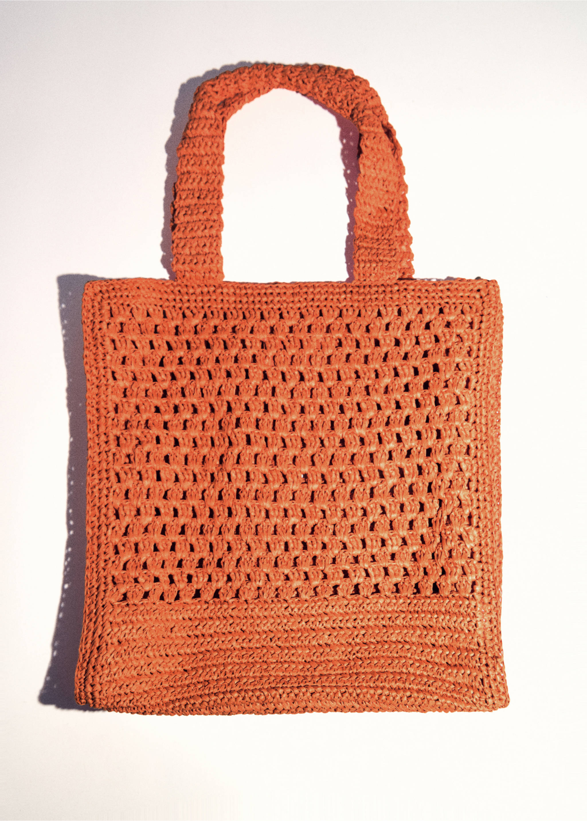 Sac cabas fibre naturelle - Détail de l'article 5, Orange. Ref: 77000221-00.