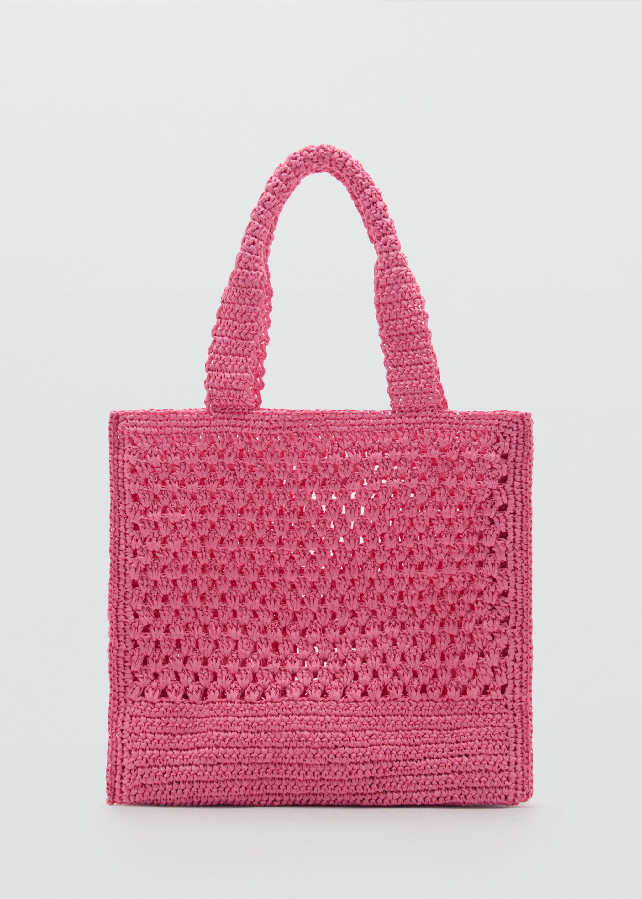 Natural fibre shopper bag - Article without model, Pink. Ref: 77000221-00.
