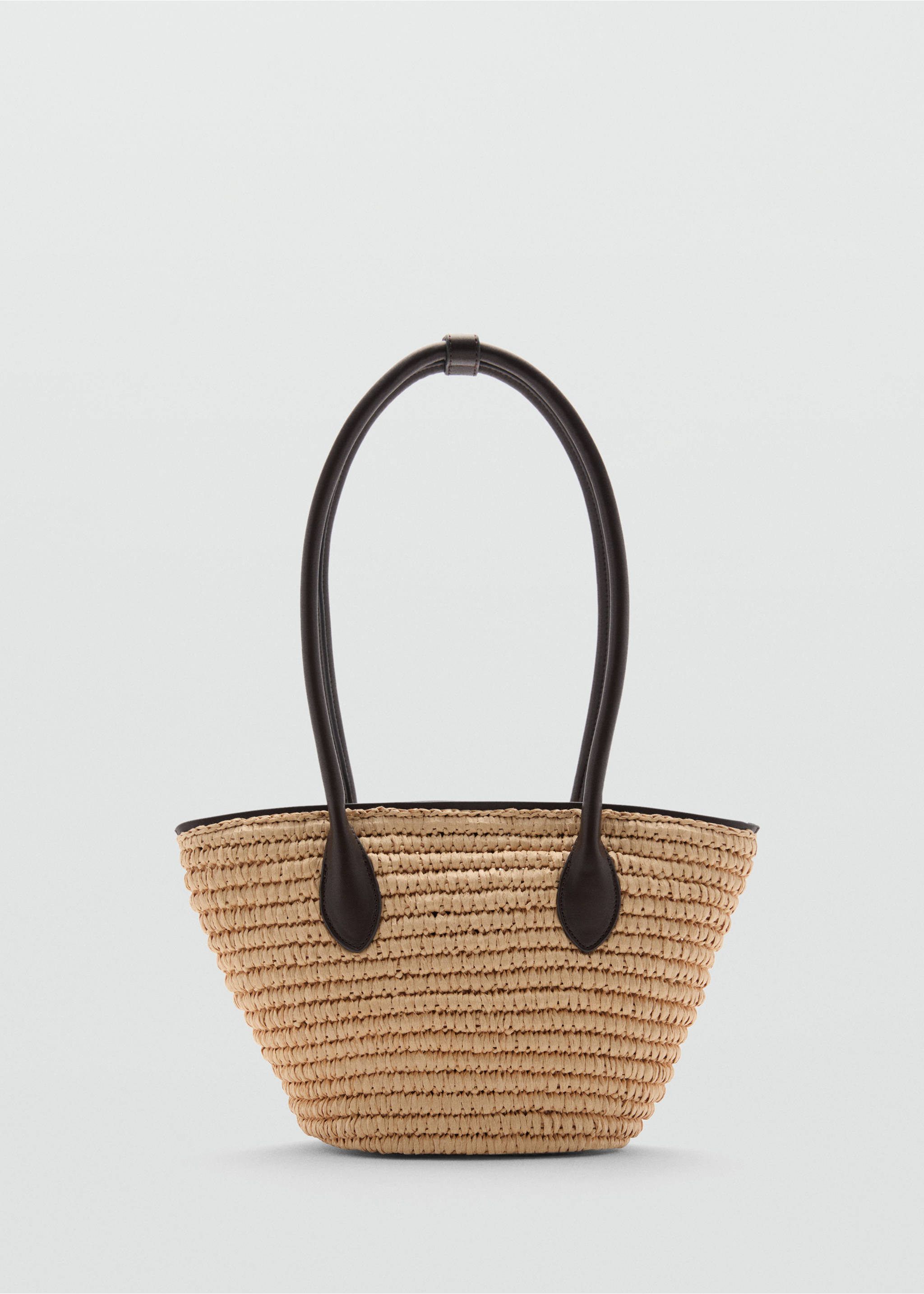 Natural fibre basket bag - Article without model, Chocolate. Ref: 77000237-00.