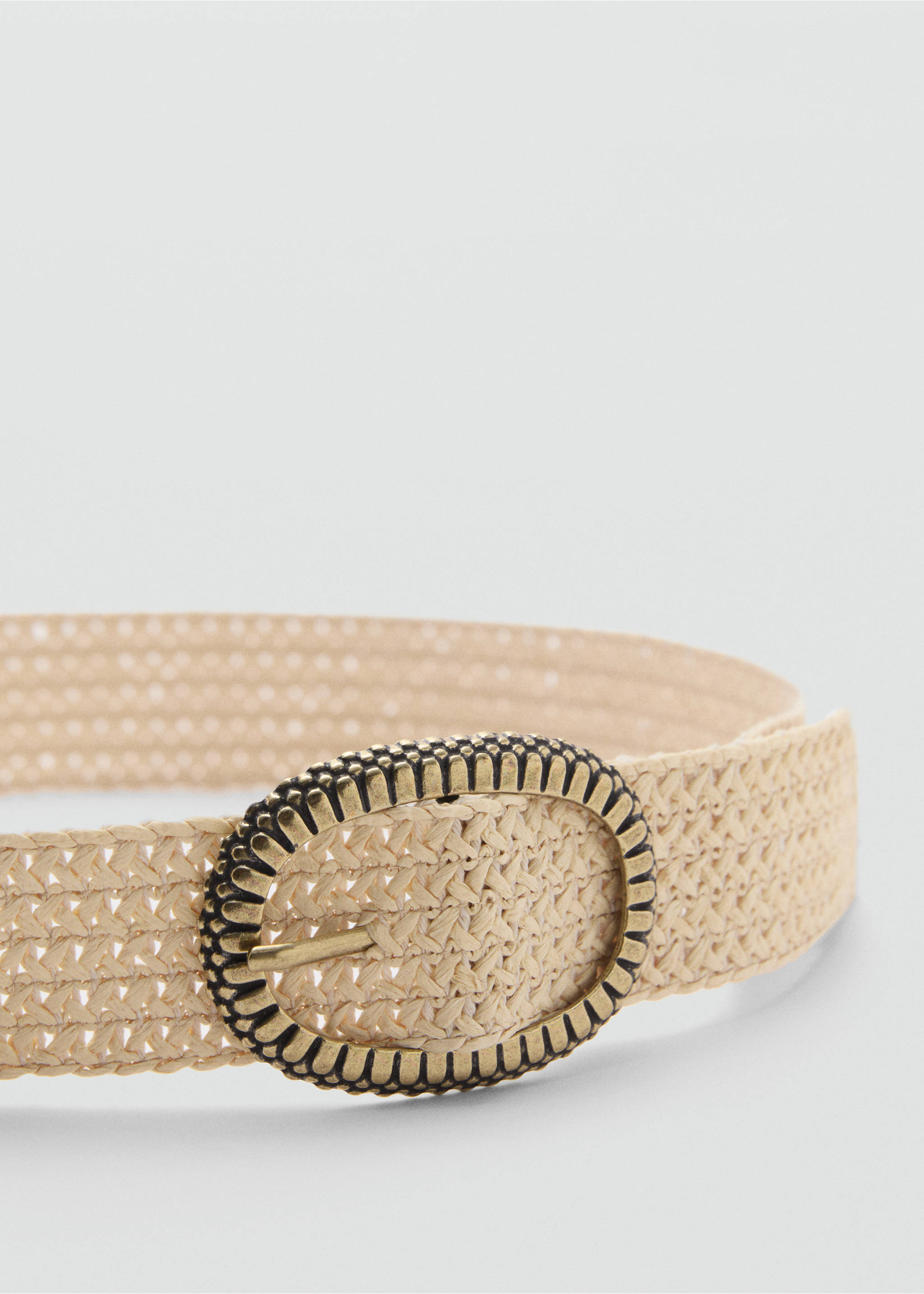 Ceinture fibres naturelles boucle - Plan moyen, Écru. Ref: 77000252-00.