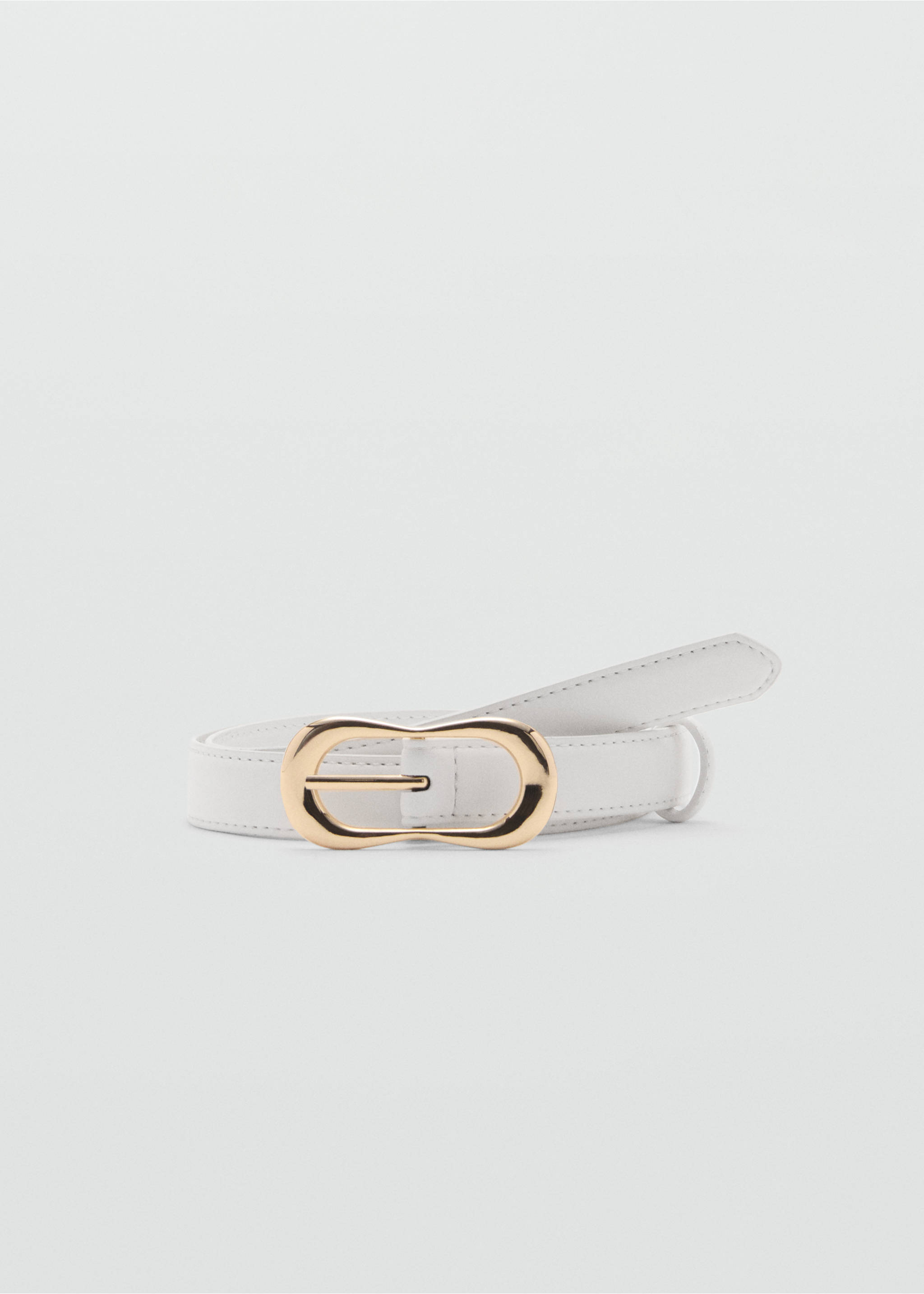 Buckle skinny belt - Article without model, Ecru. Ref: 77000253-00.