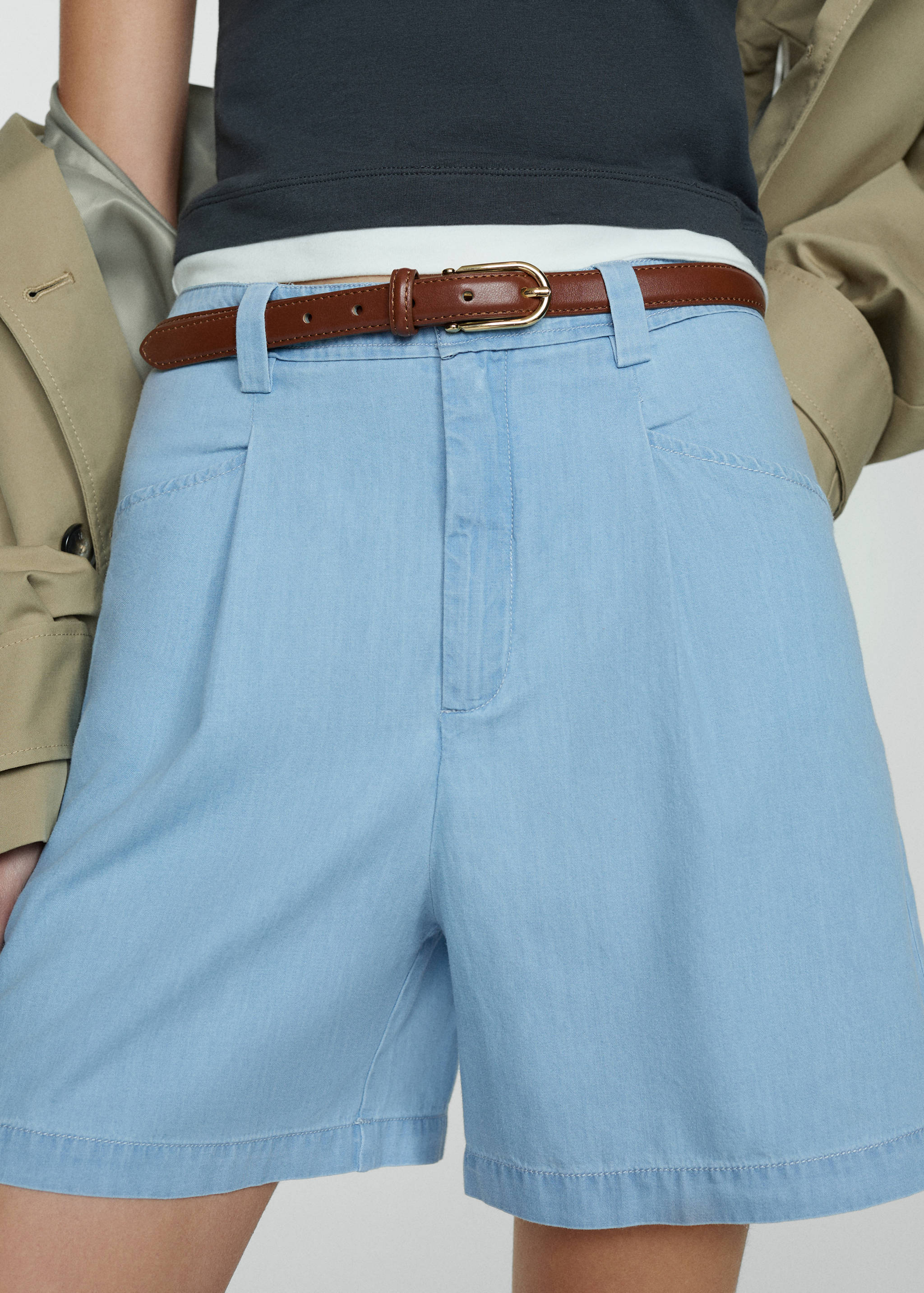 Straight mid-rise shorts - Details of the article 6