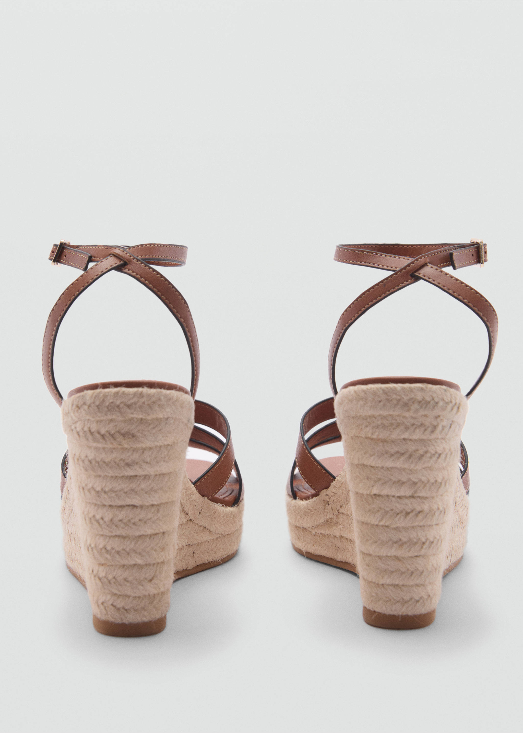 Wedge strips sandals - Details of the article 1, Leather. Ref: 77000261-00.