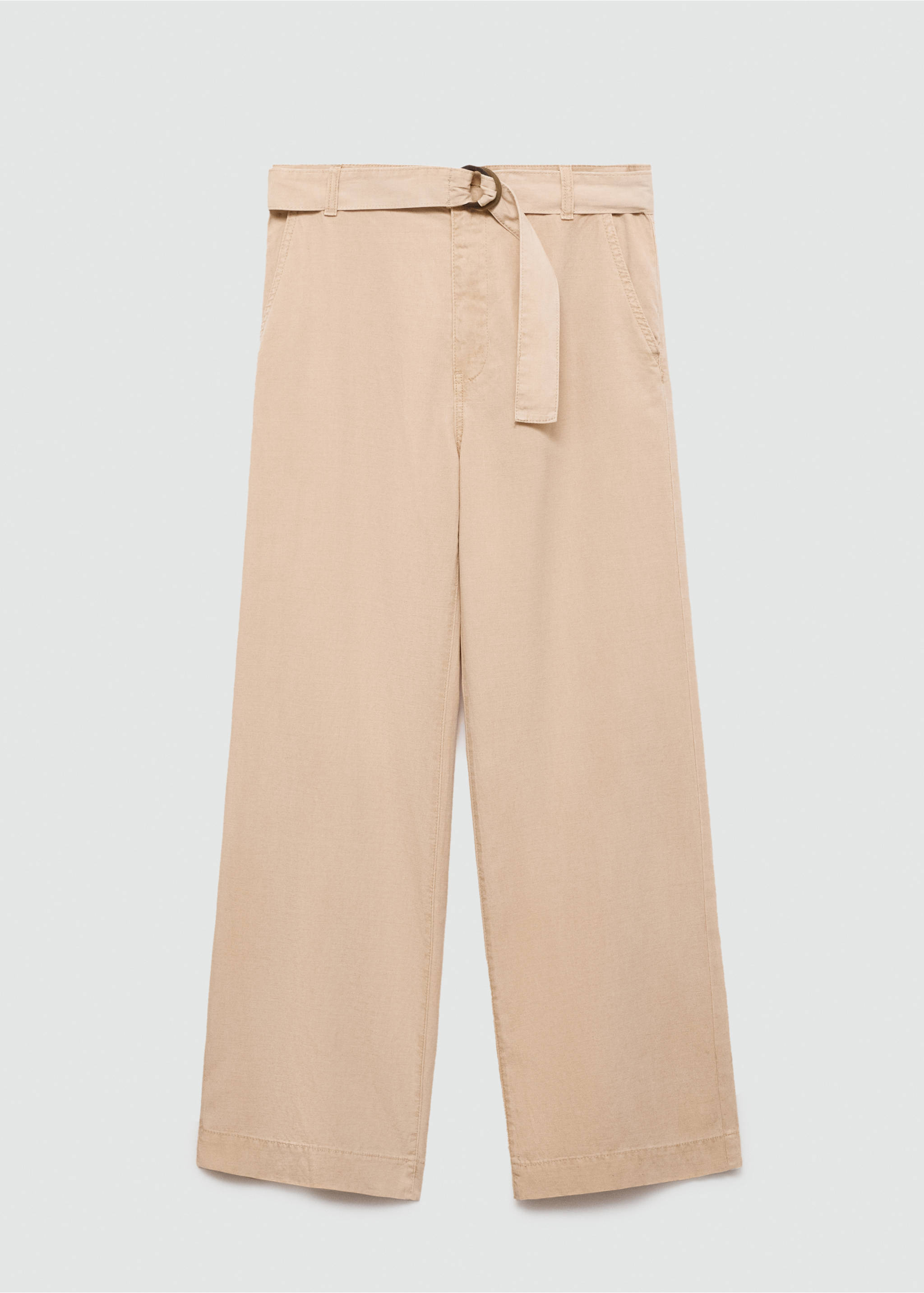 Flowy wide leg trousers with belt - Article without model, Sand. Ref: 77000285-00.