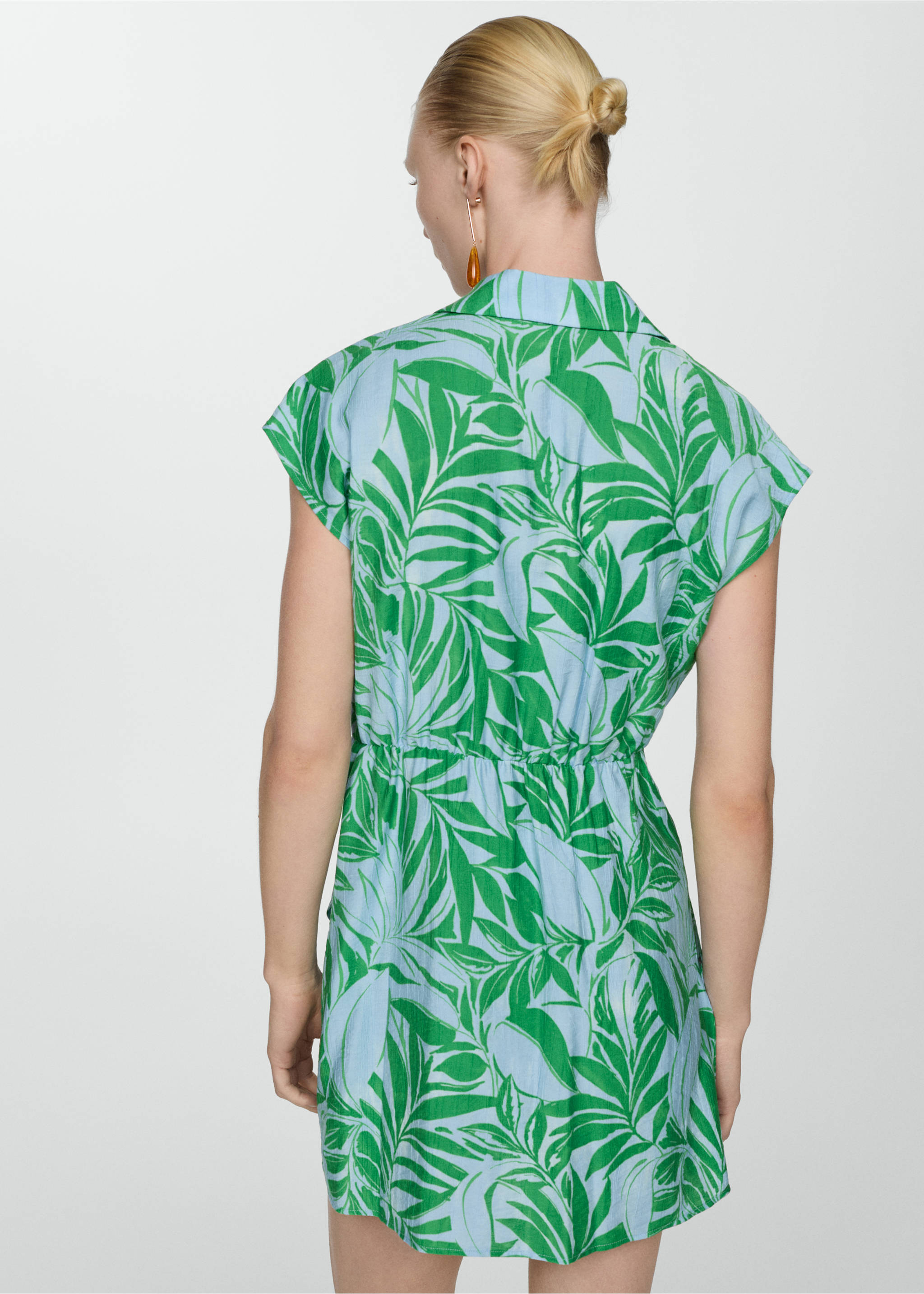 Print wrap dress - Reverse of the article, Blue. Ref: 77000355-00.