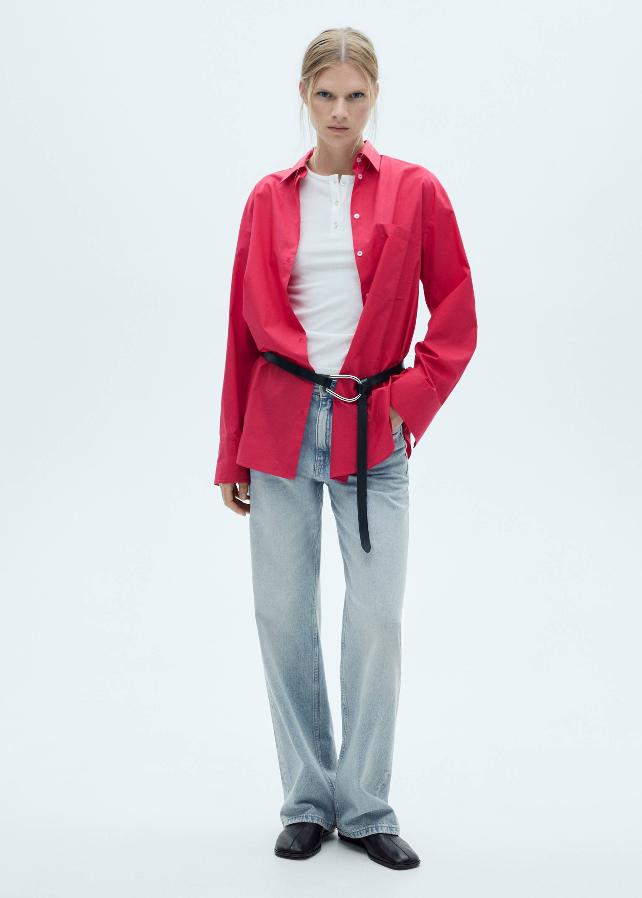 Miami medium-rise straight-fit jeans - General plane