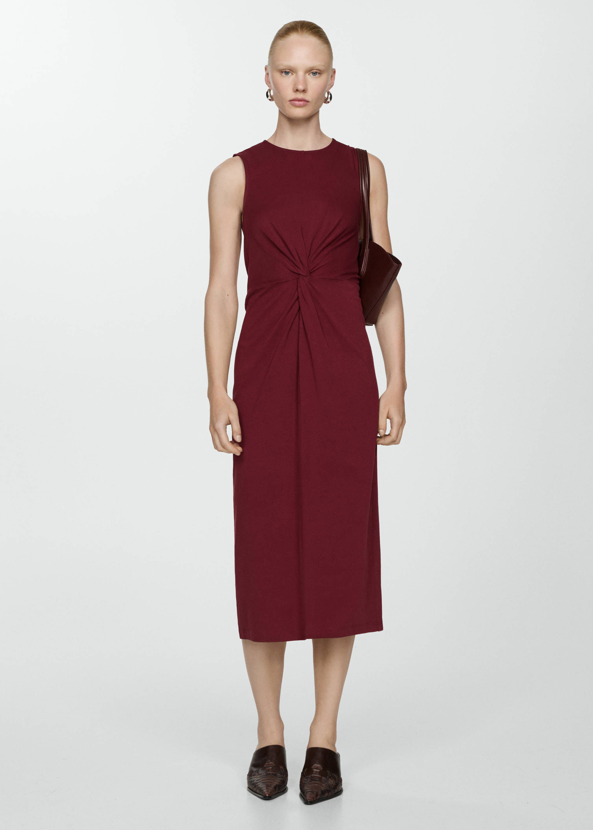 Midi-dress with draped detail - General plane