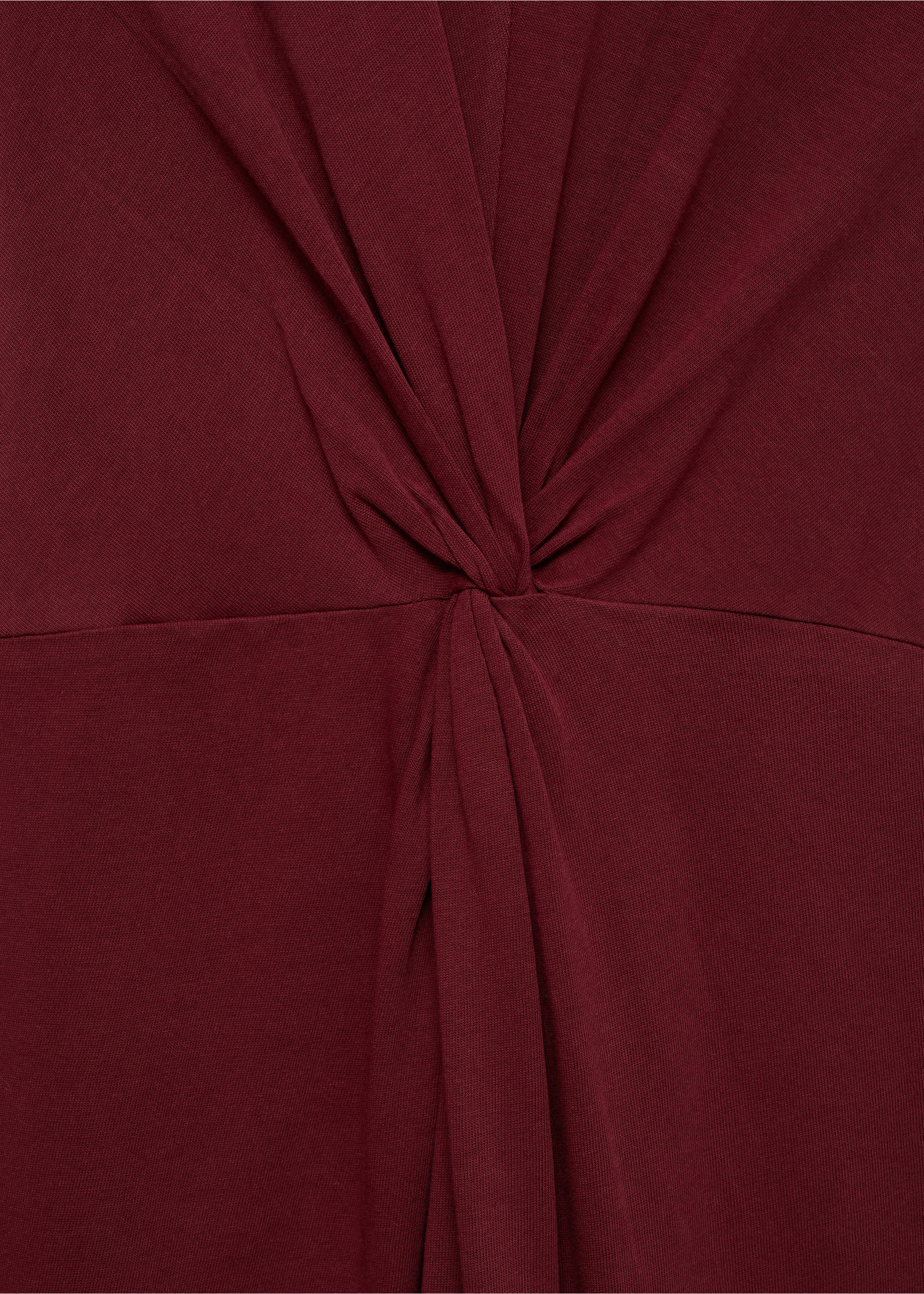 Midi-dress with draped detail - Details of the article 8, Maroon. Ref: 77000368-00.