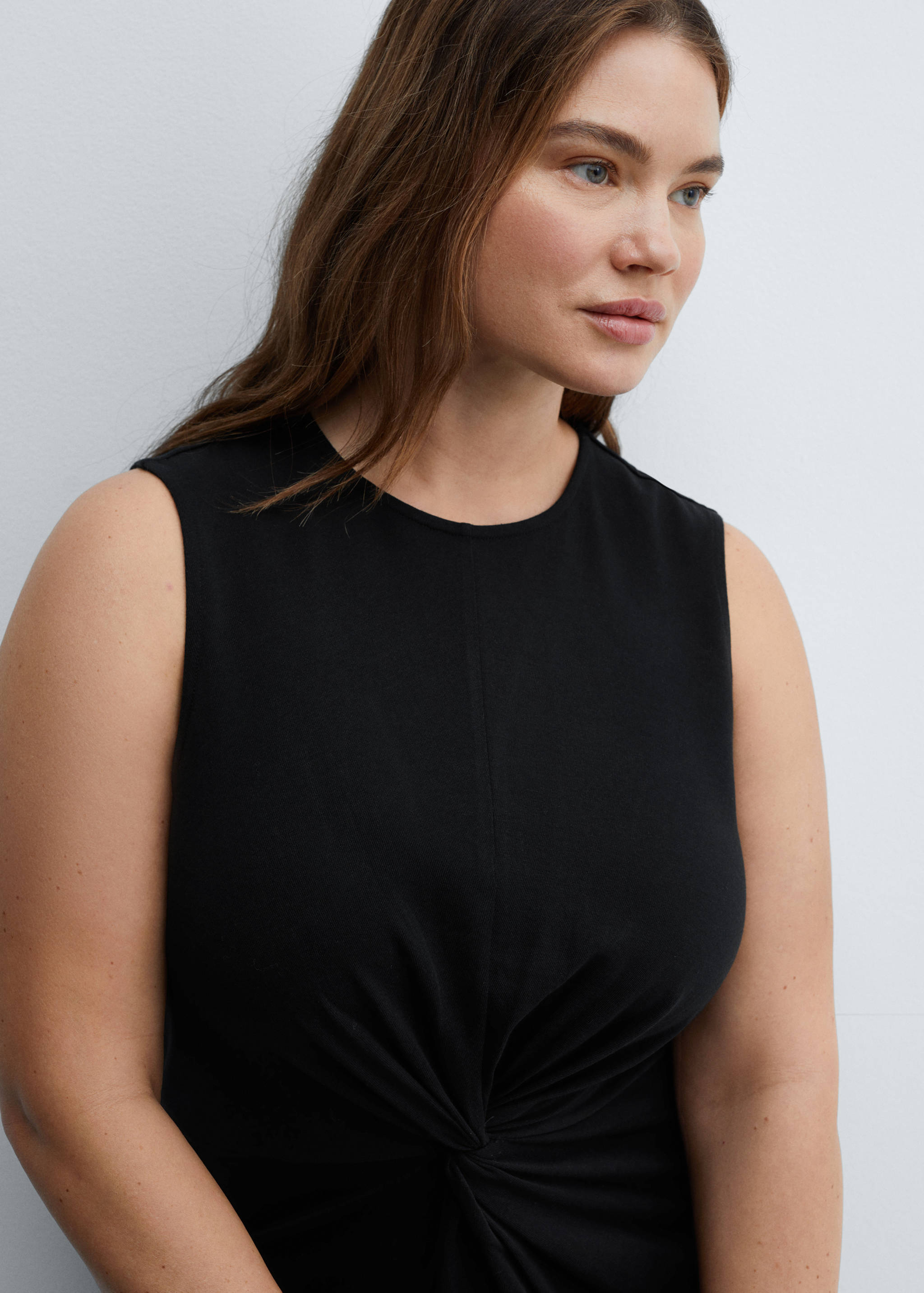 Vestido midi detalle drapeado - Detalle del artículo 4