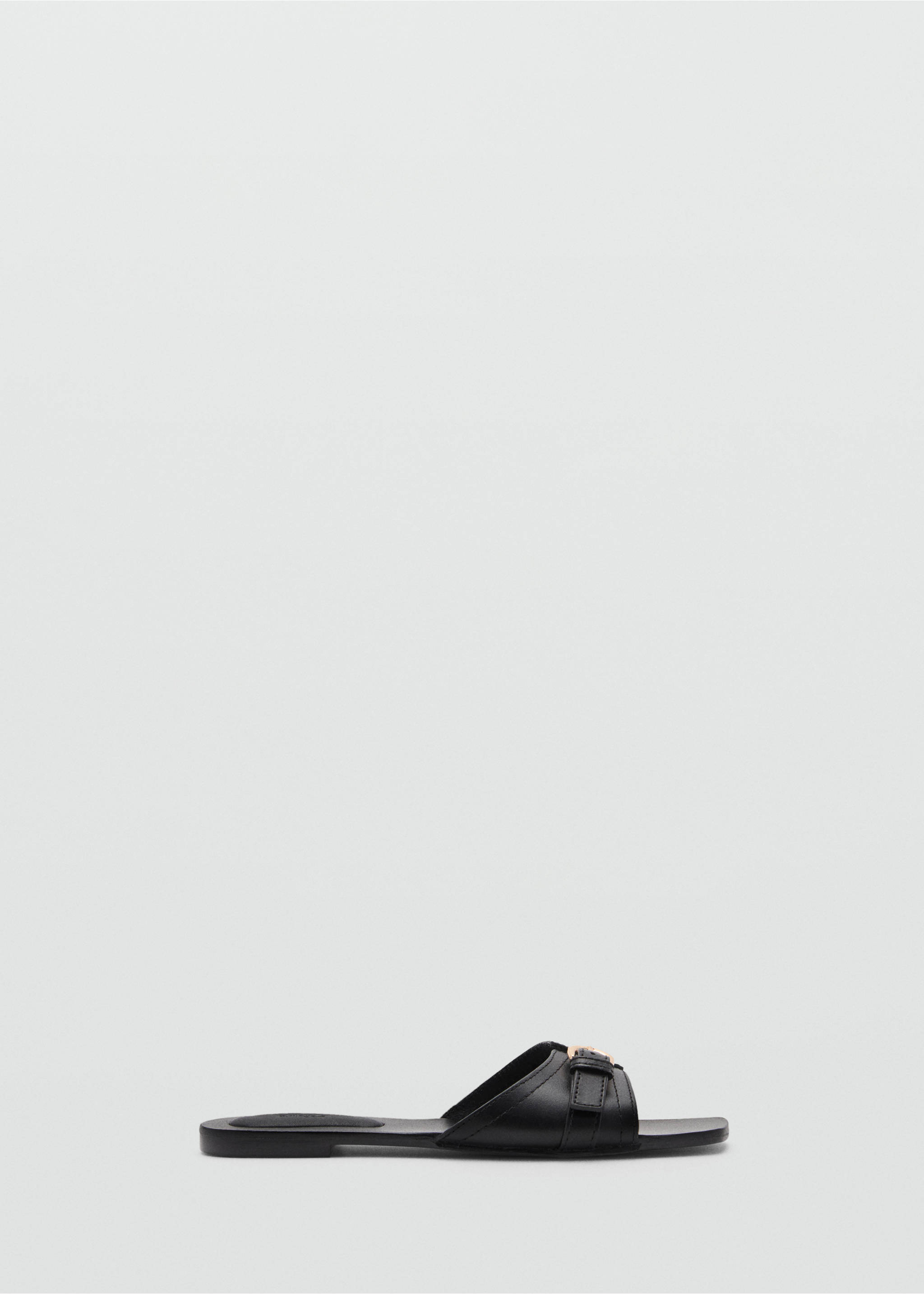 Buckle leather sandals - Article without model, Black. Ref: 77000370-00.