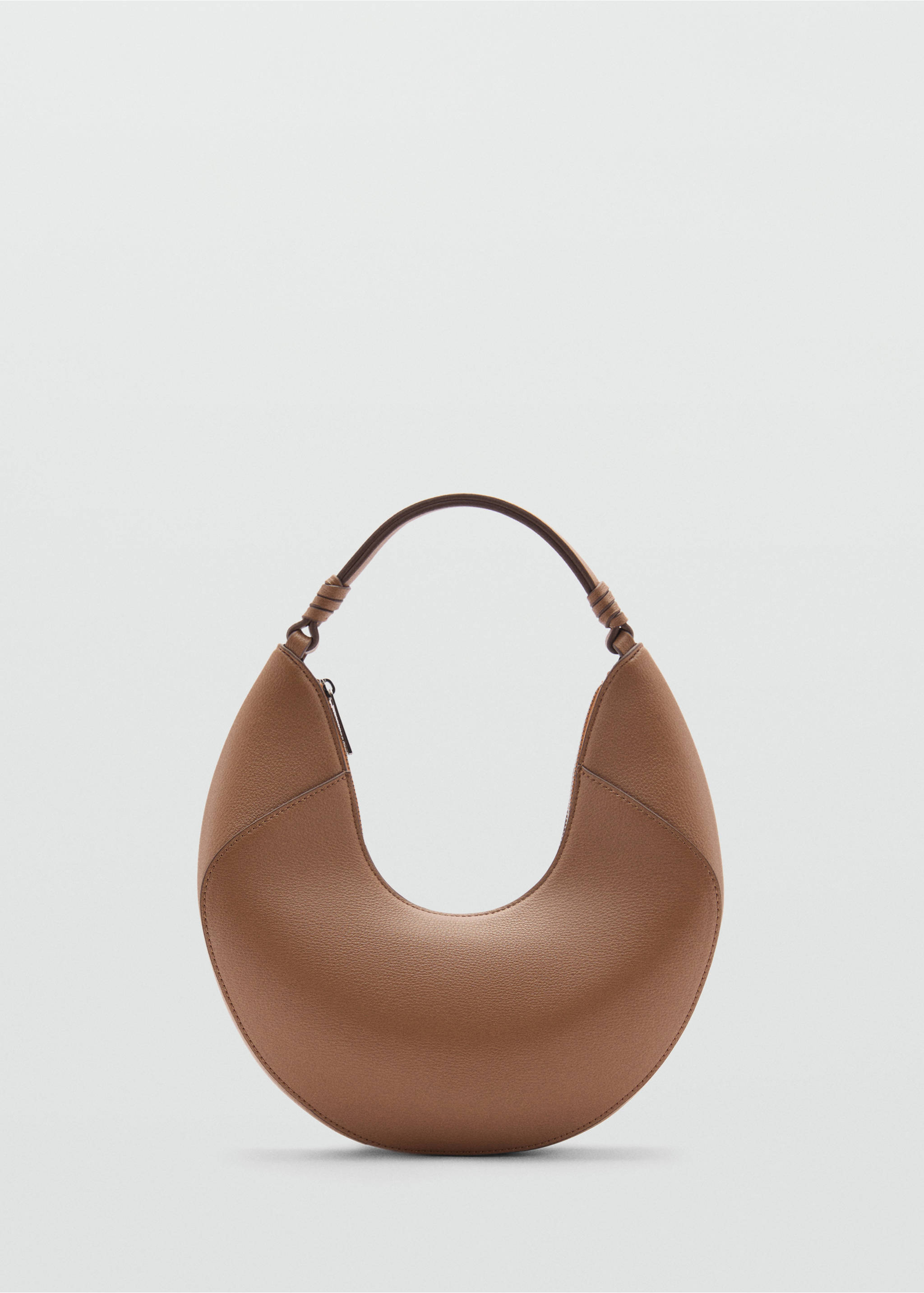 Faux-leather shoulder bag - Article without model, Medium Brown. Ref: 77000374-00.