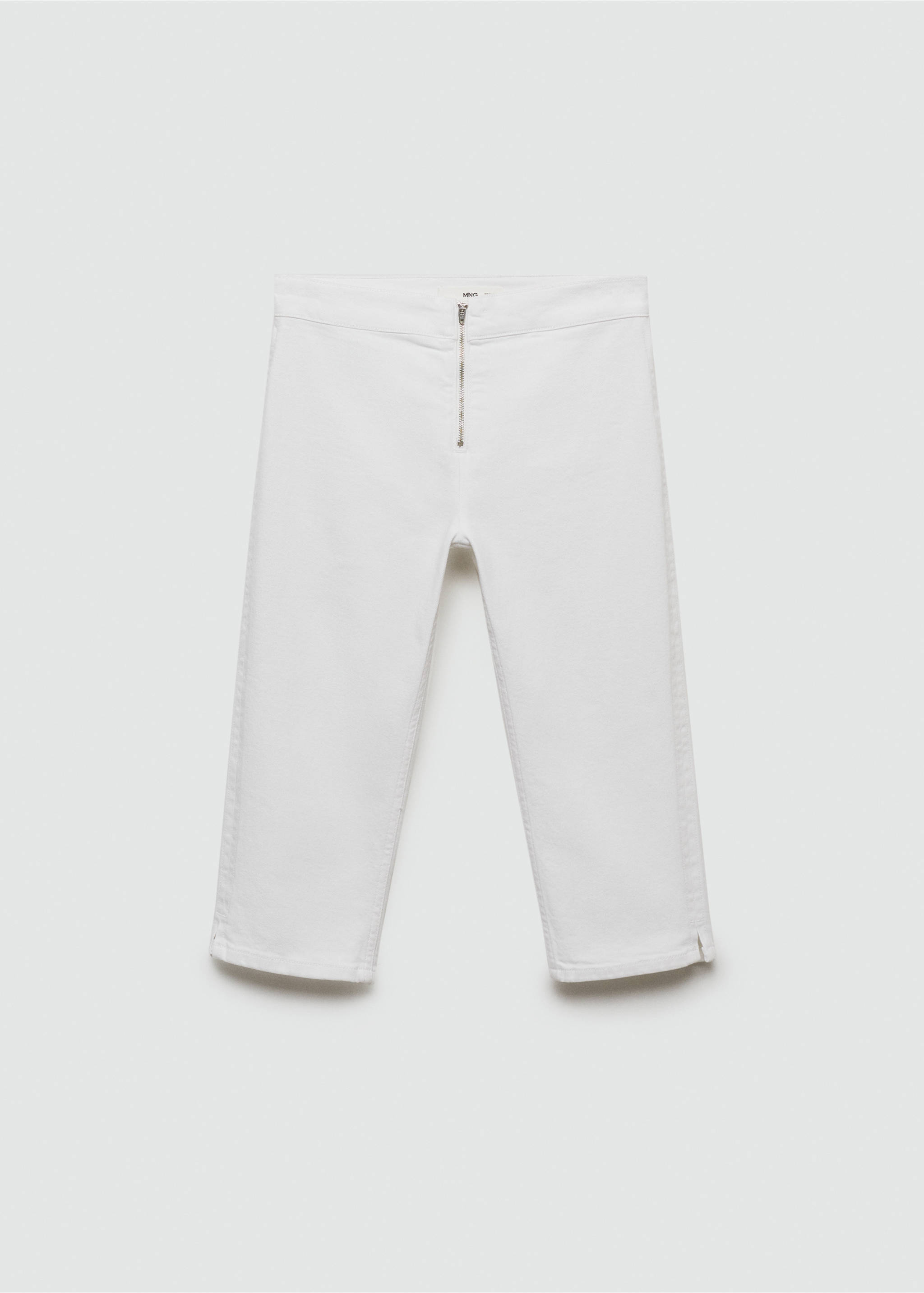 Slim-fit capri jeans with zip - Article without model, White. Ref: 77000380-00.