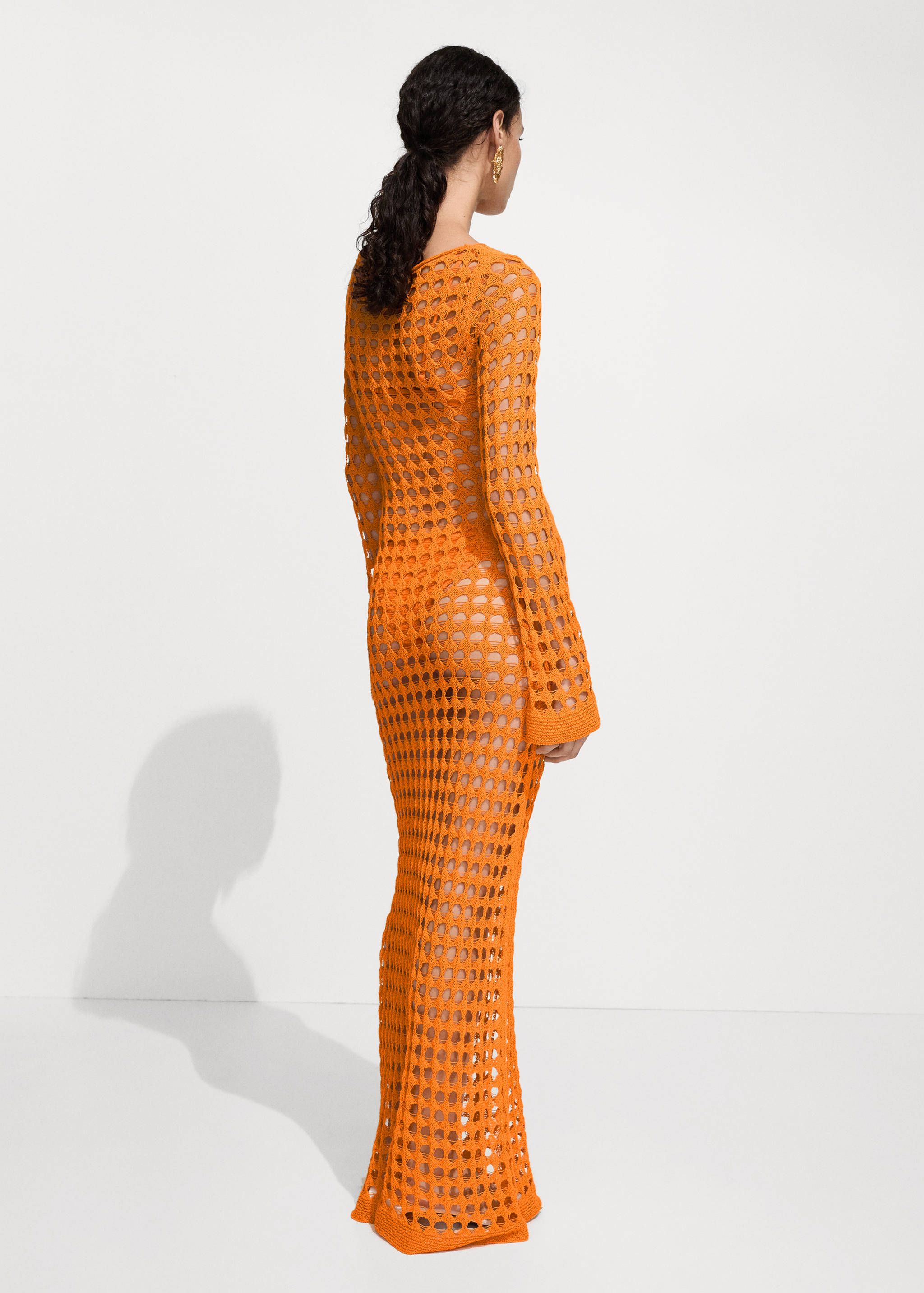 Robe longue maille ajourée - Verso de l’article