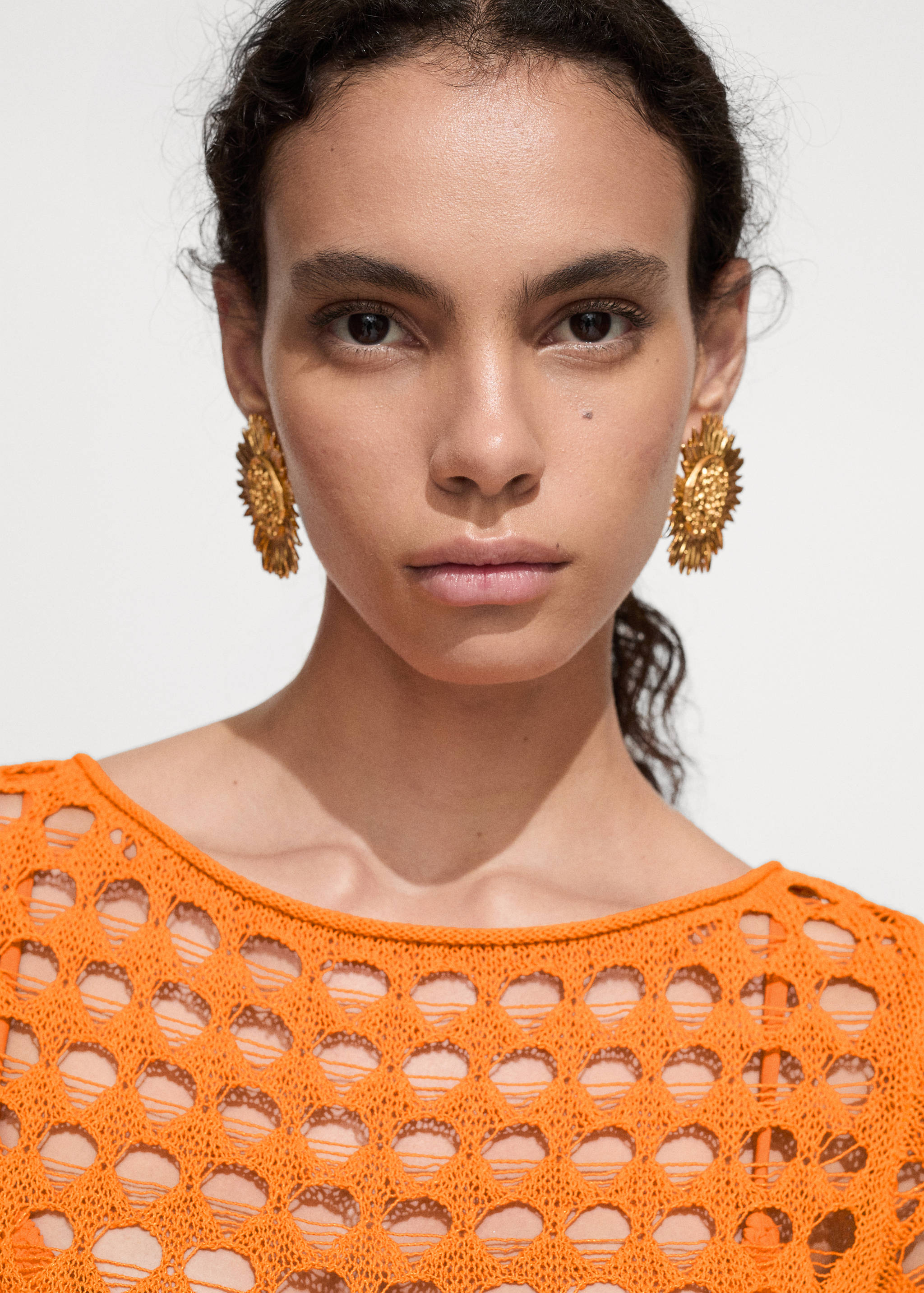 Robe longue maille ajourée - Détail de l'article 1