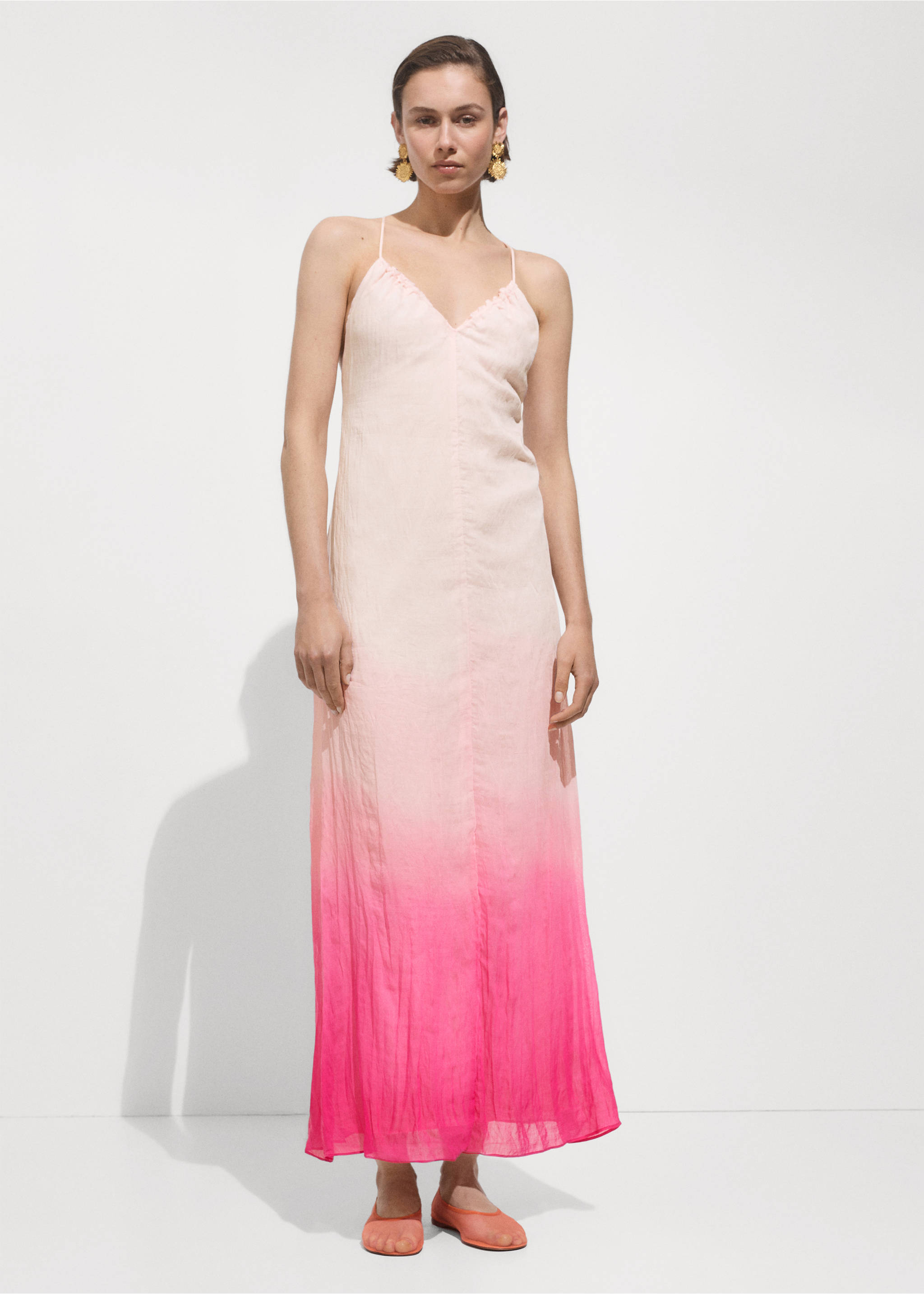 Printed lyocell dress - General plane, Fuchsia. Ref: 77000386-00.