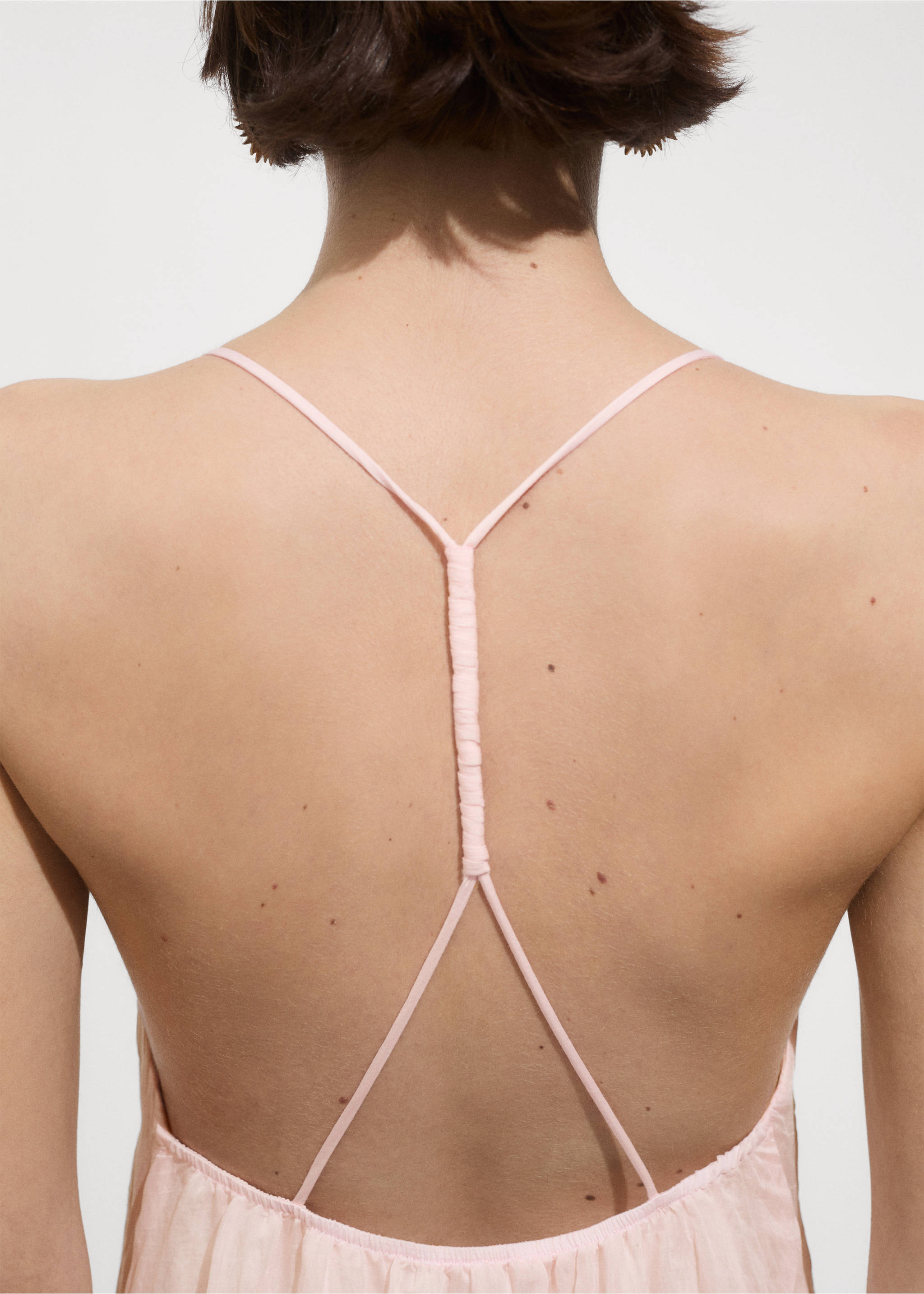 Printed lyocell dress - Details of the article 6, Fuchsia. Ref: 77000386-00.