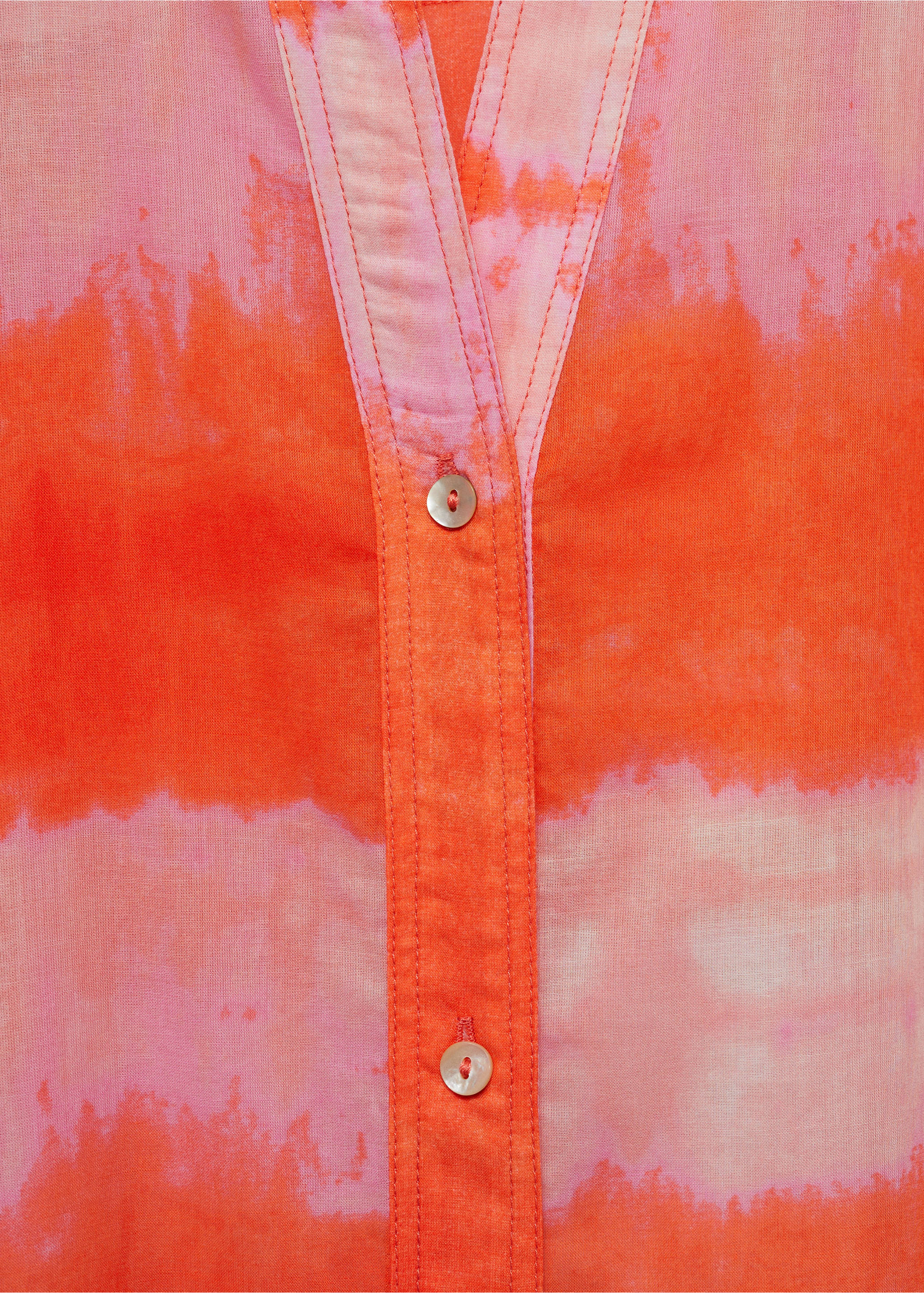 Printed shirt dress - Details of the article 0, Orange. Ref: 77000388-00.