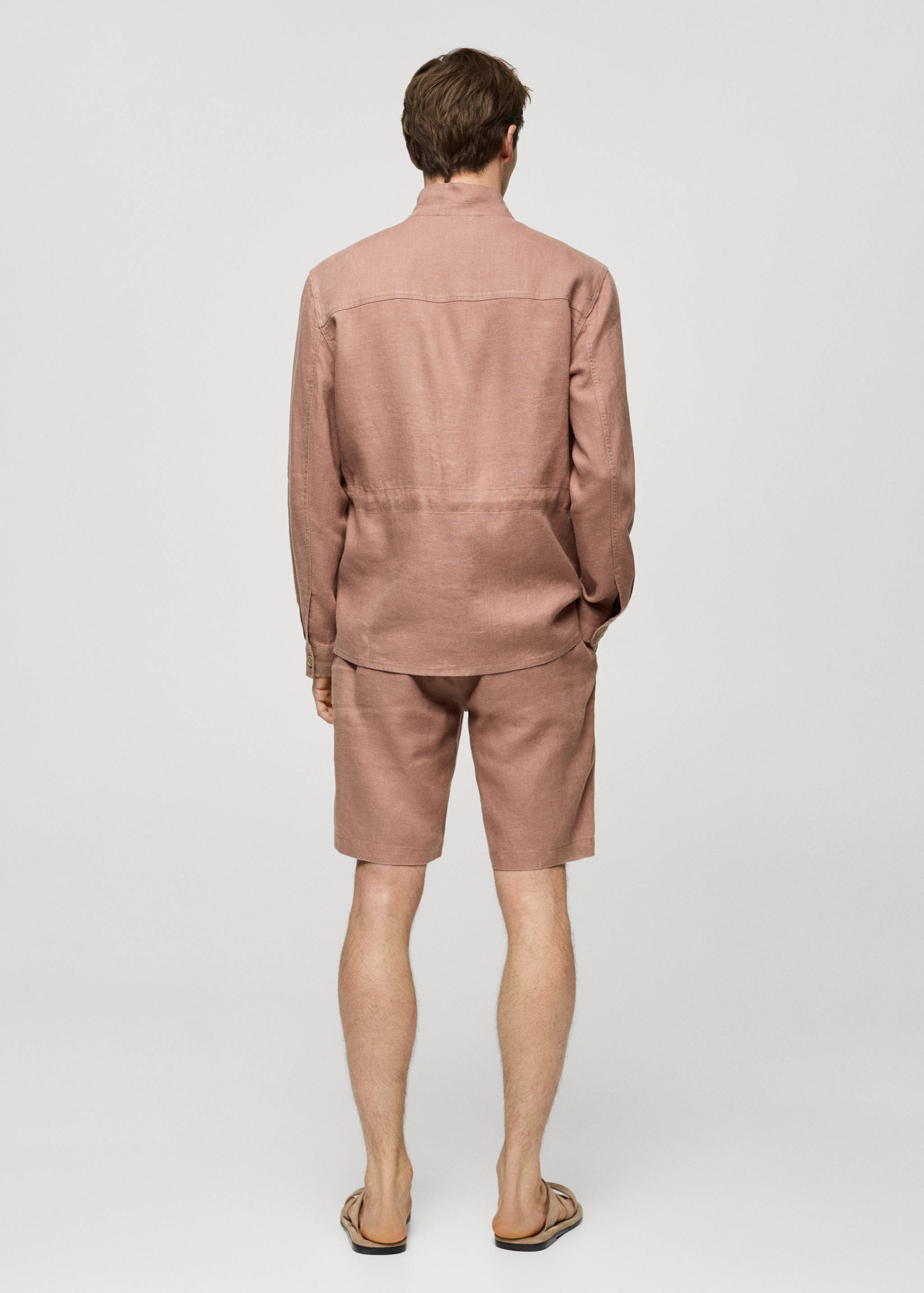 100% linen overshirt with pockets - Reverse of the article