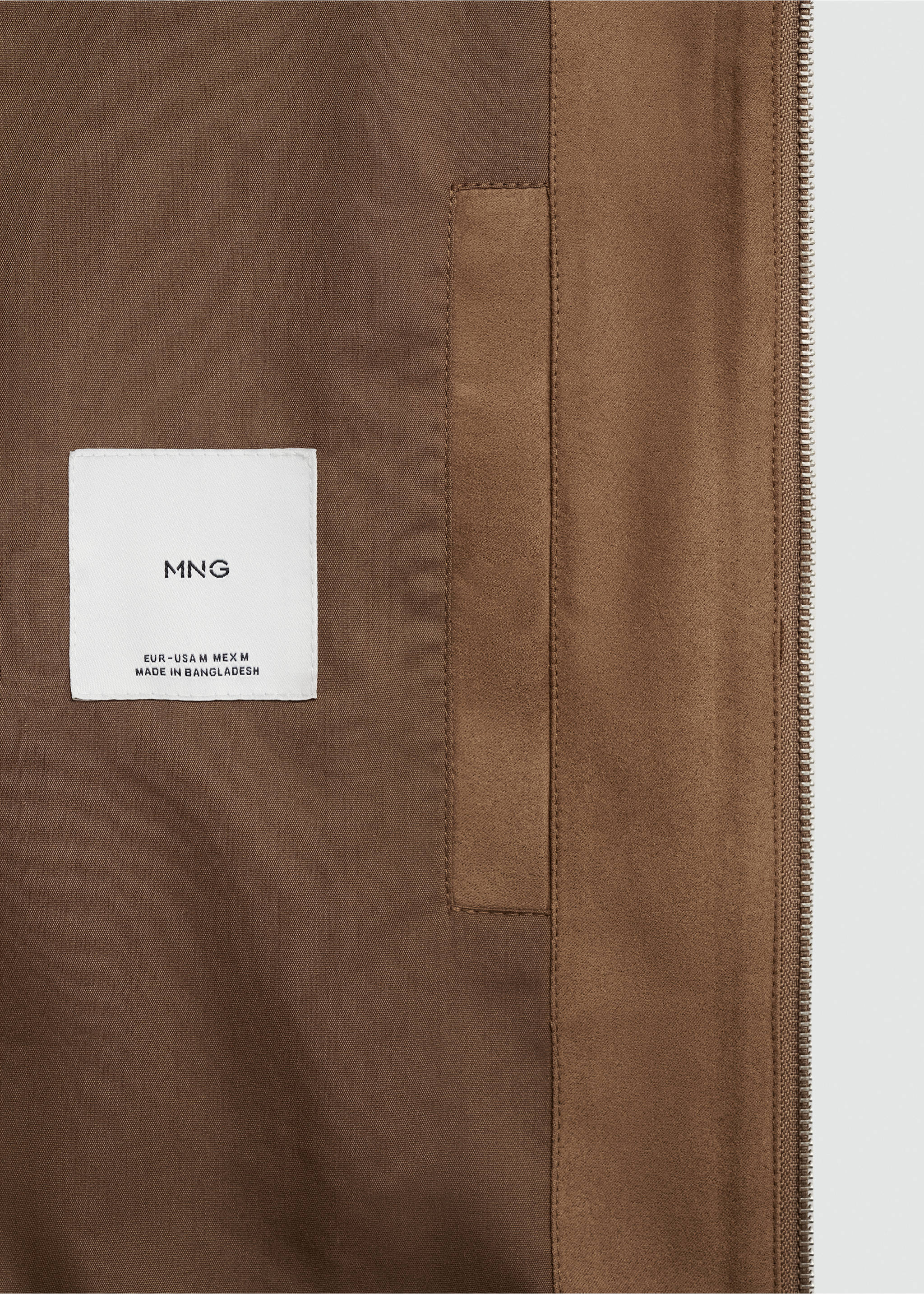 Bomberjacke mit Wildleder-Effekt - Detail des Artikels 8, Beige. Ref: 77000571-00.